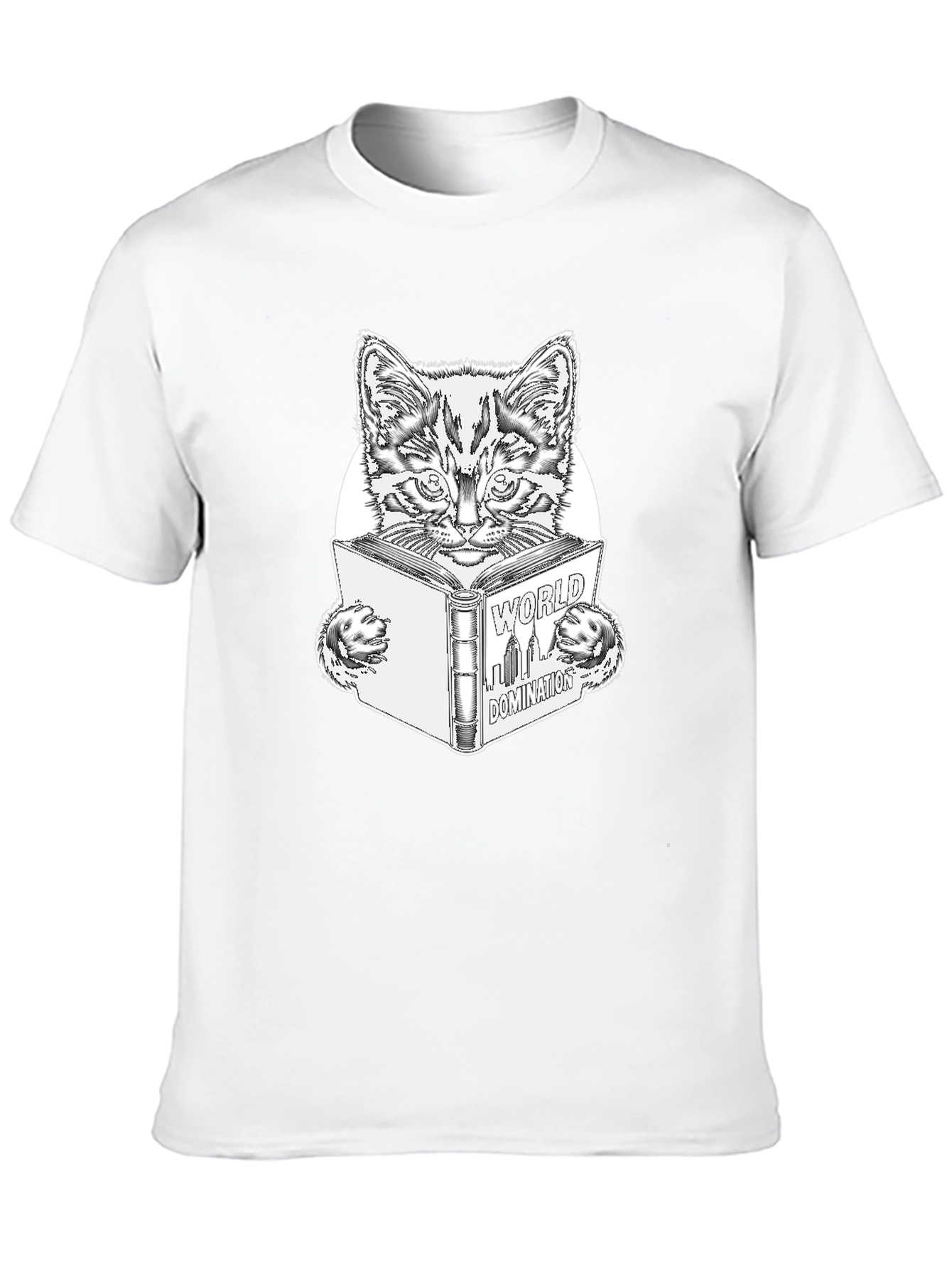 Black World Domination Cat T-Shirt - Black view 10