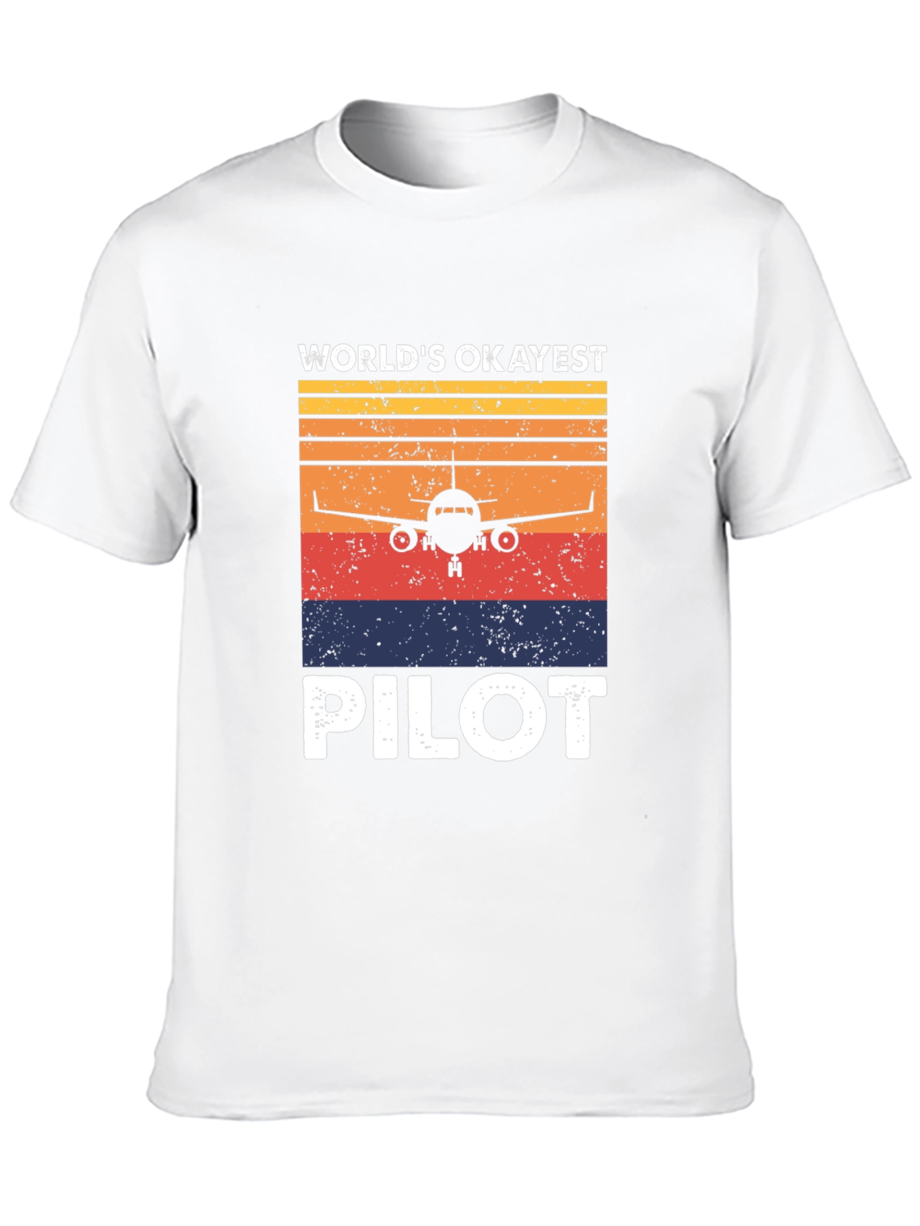 Black World's Okayest Pilot Retro T-Shirt view 10