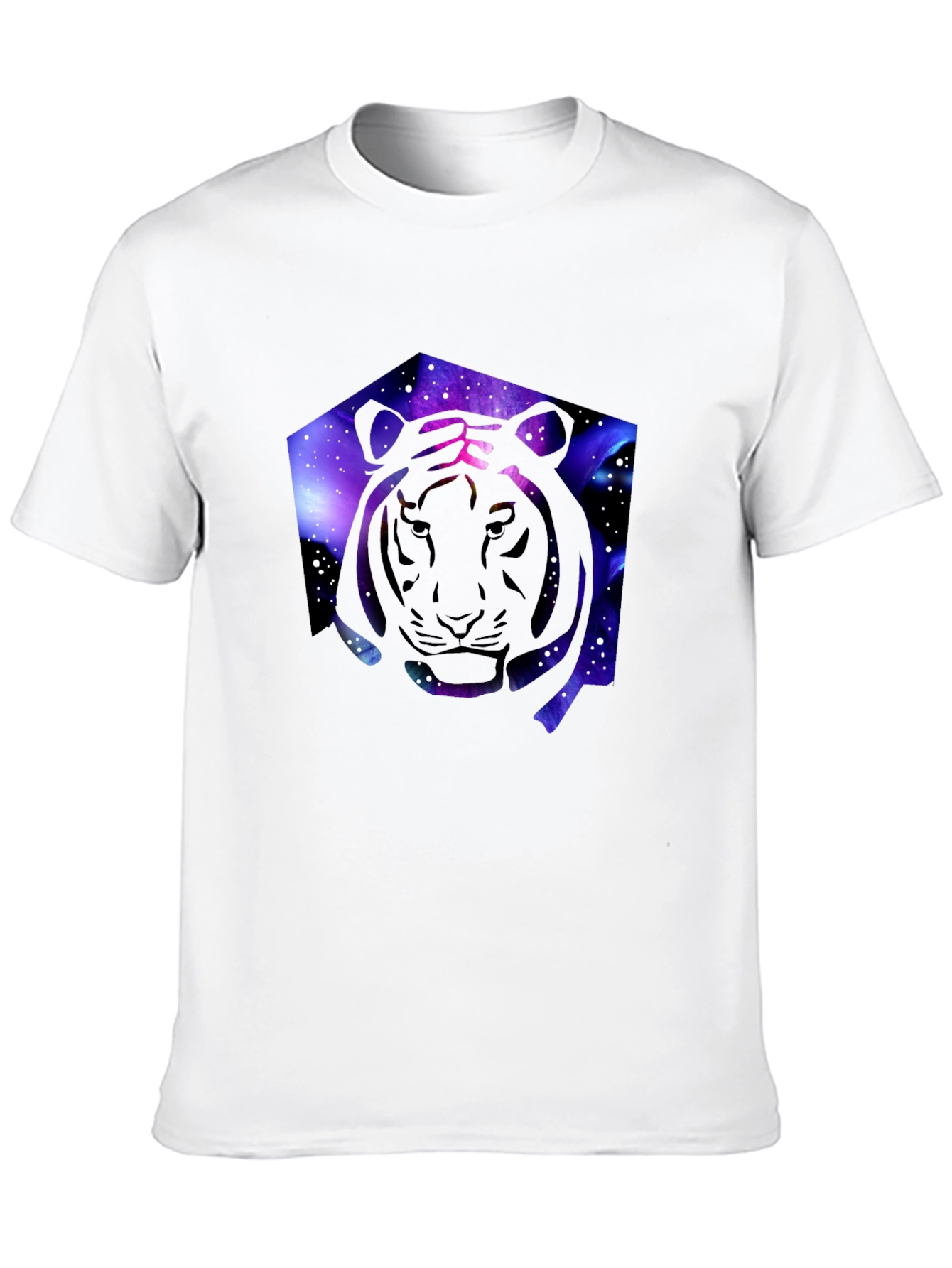 Black Galaxy Tiger Graphic Black T-Shirt view 10