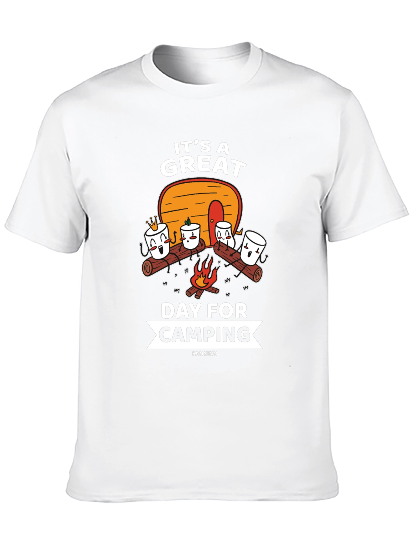 Black It's a Great Day for Camping Graphic T-Shirt view 10