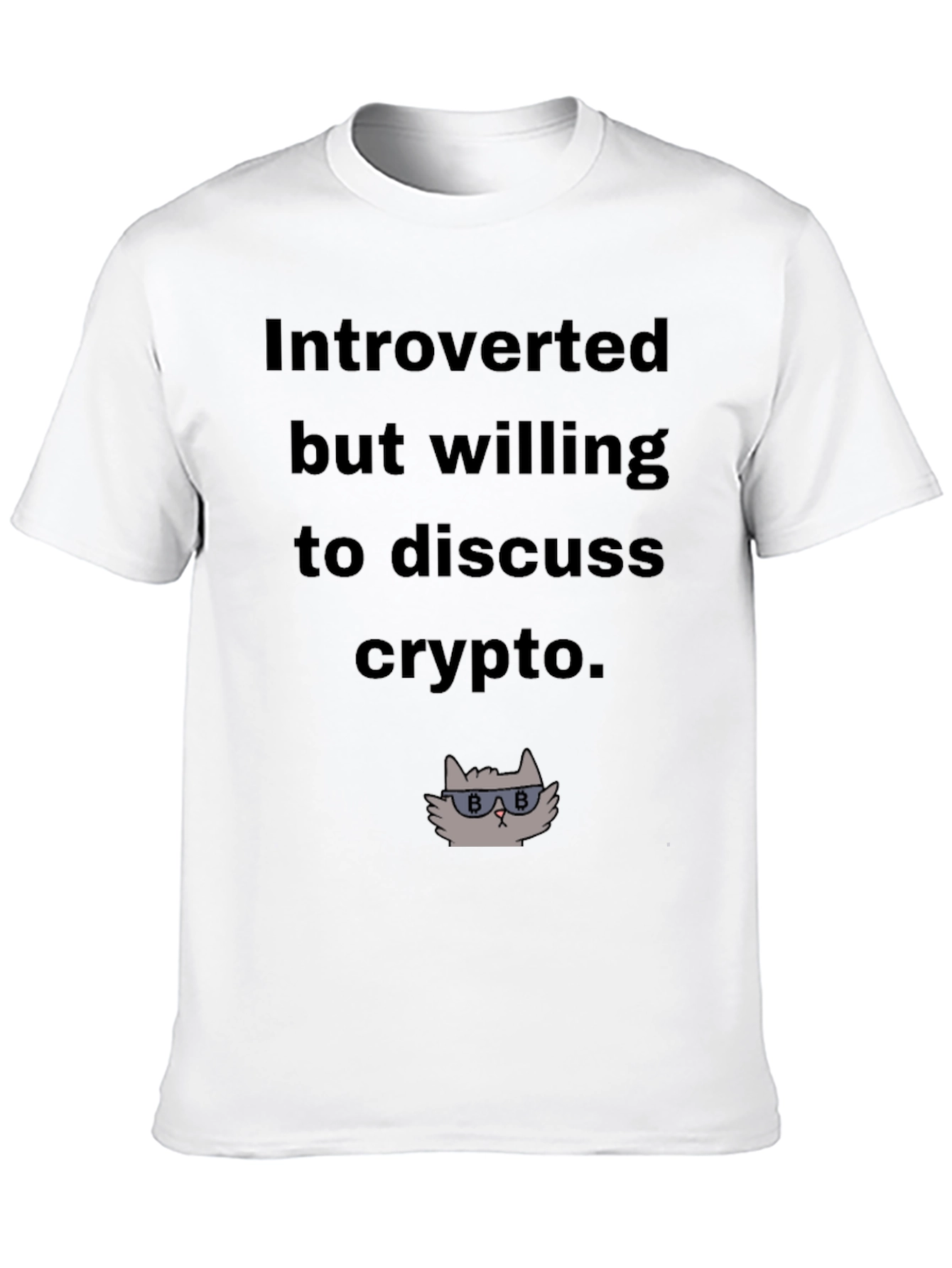 Black Introverted Crypto Cat Graphic T-Shirt view 10