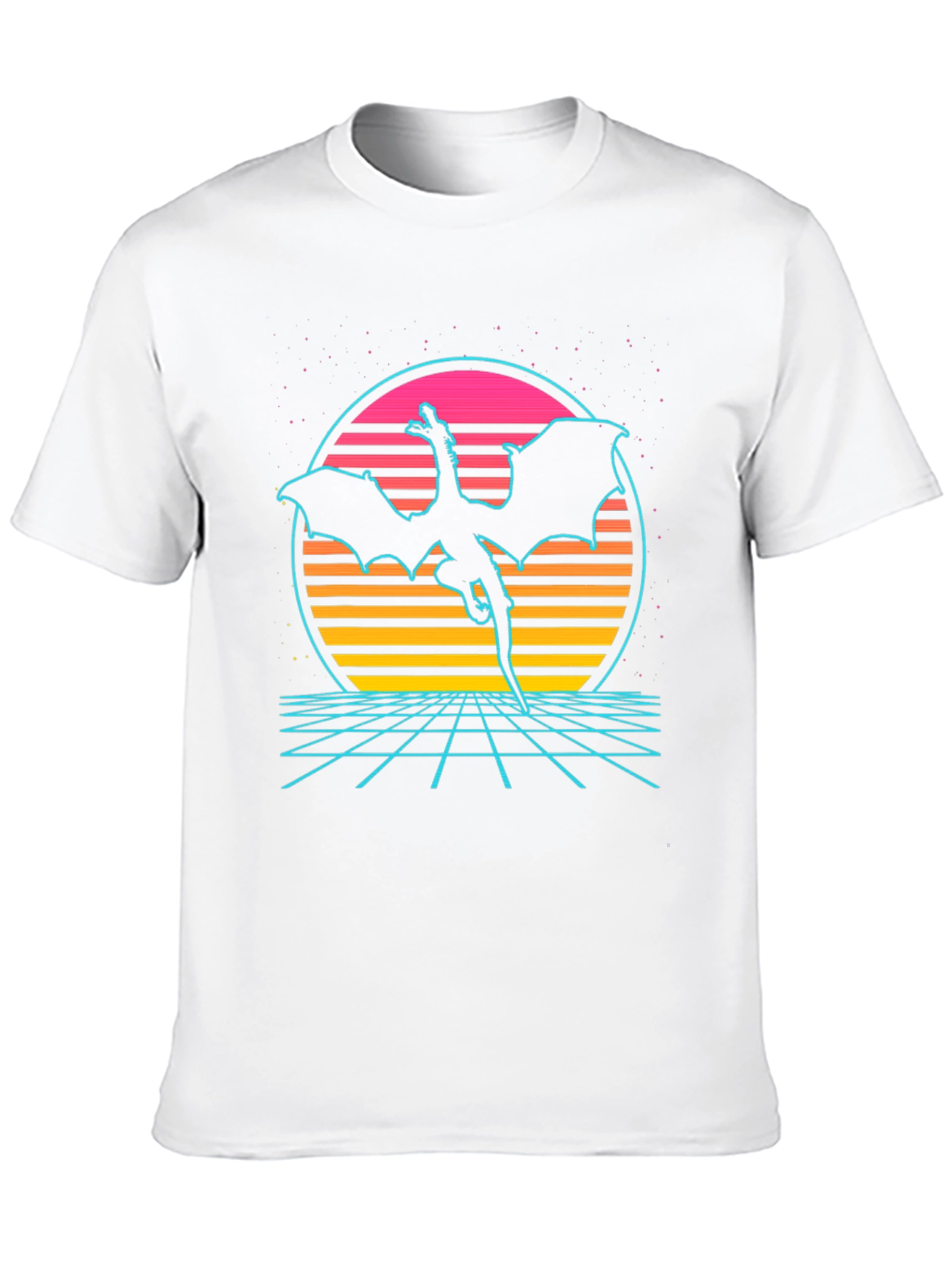Black Retro Dragon Synthwave T-Shirt view 10