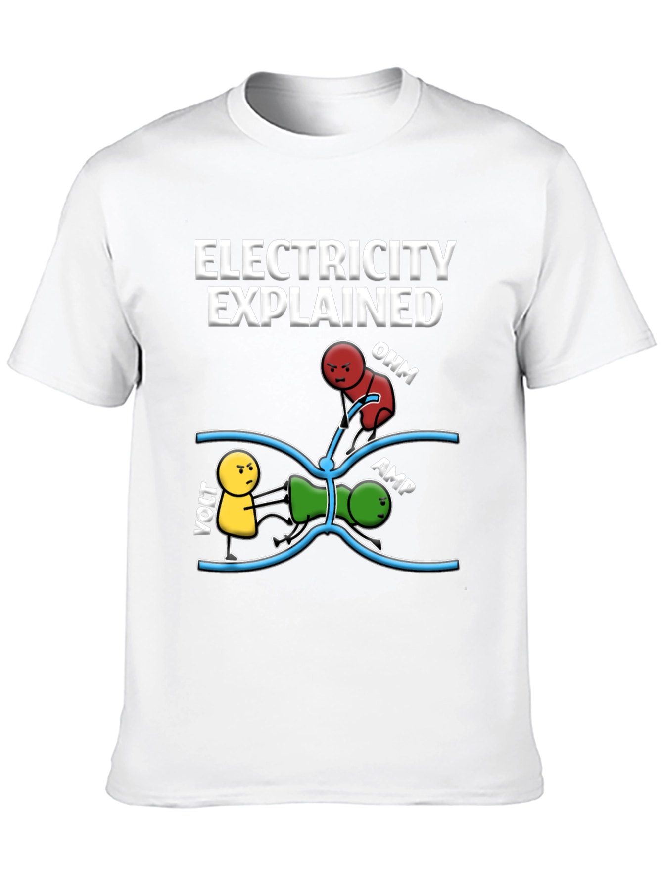 Black Electricity Explained Black Graphic T-Shirt view 10