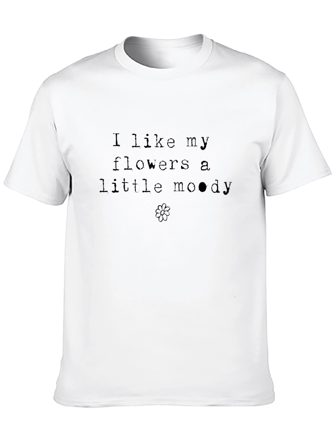 Black Moody Flowers Graphic T-Shirt - Casual Style view 10