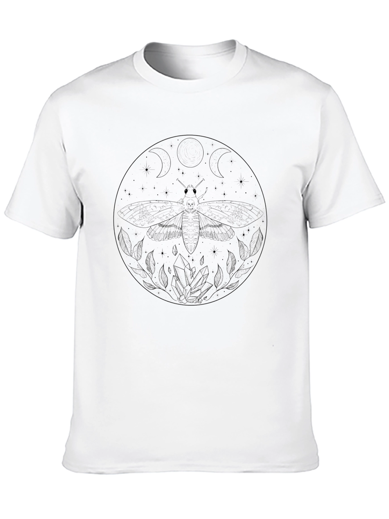 Black Moth & Moon Phases Graphic Tee view 10