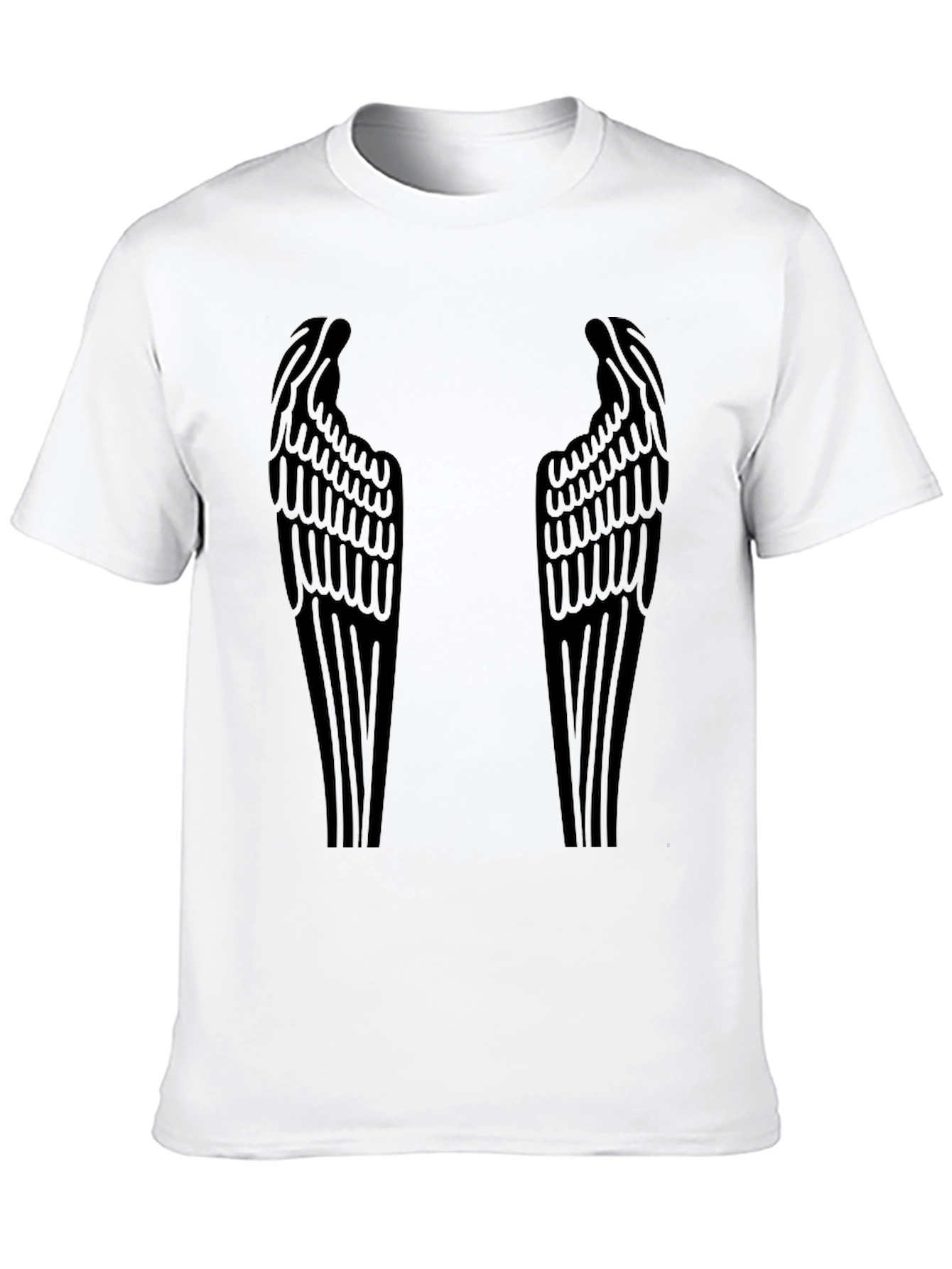 Black Winged Graphic Tee - Black Cotton Blend T-Shirt view 10