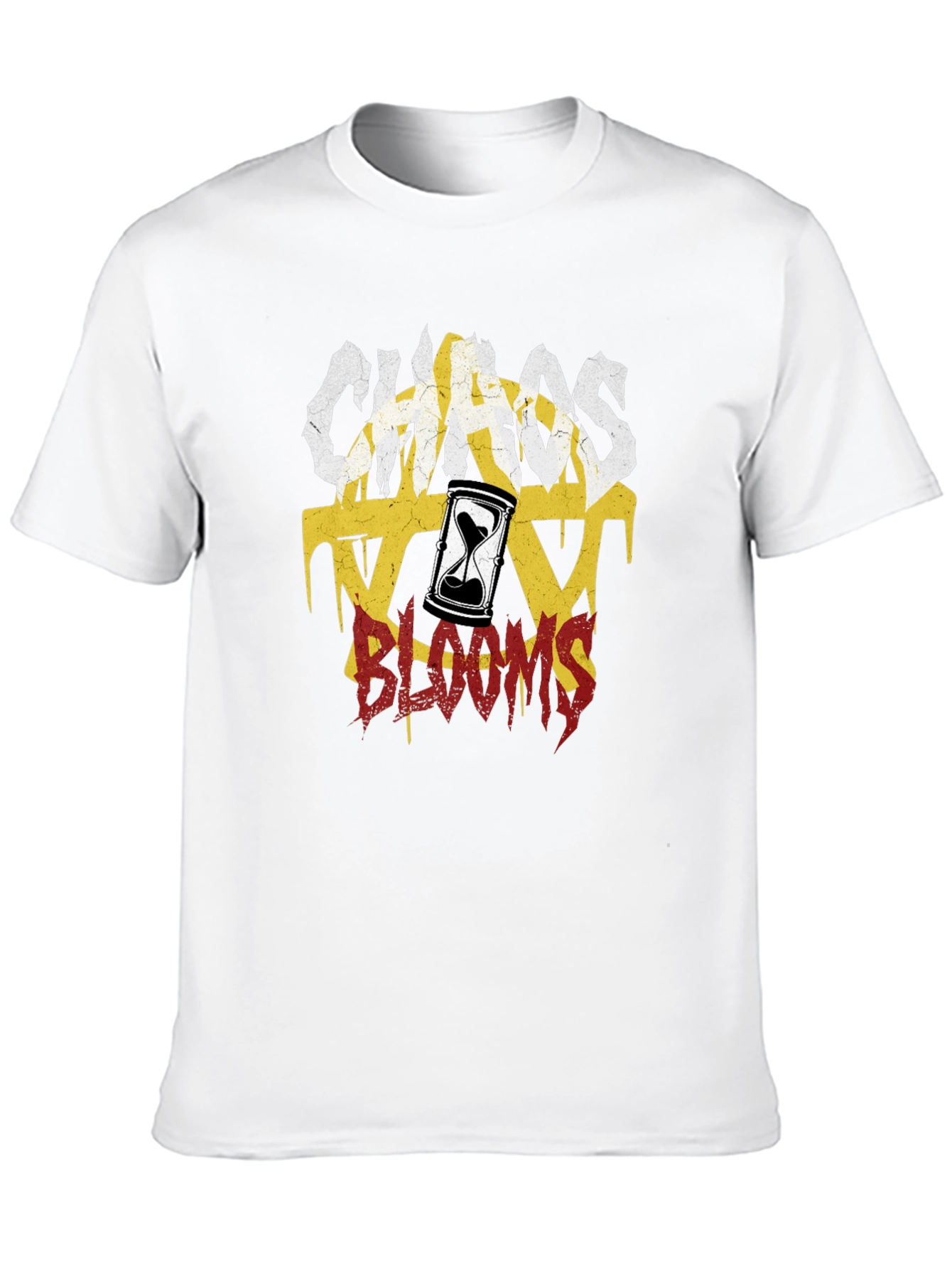Chaos Blooms Graphic Print Black T-Shirt - 10