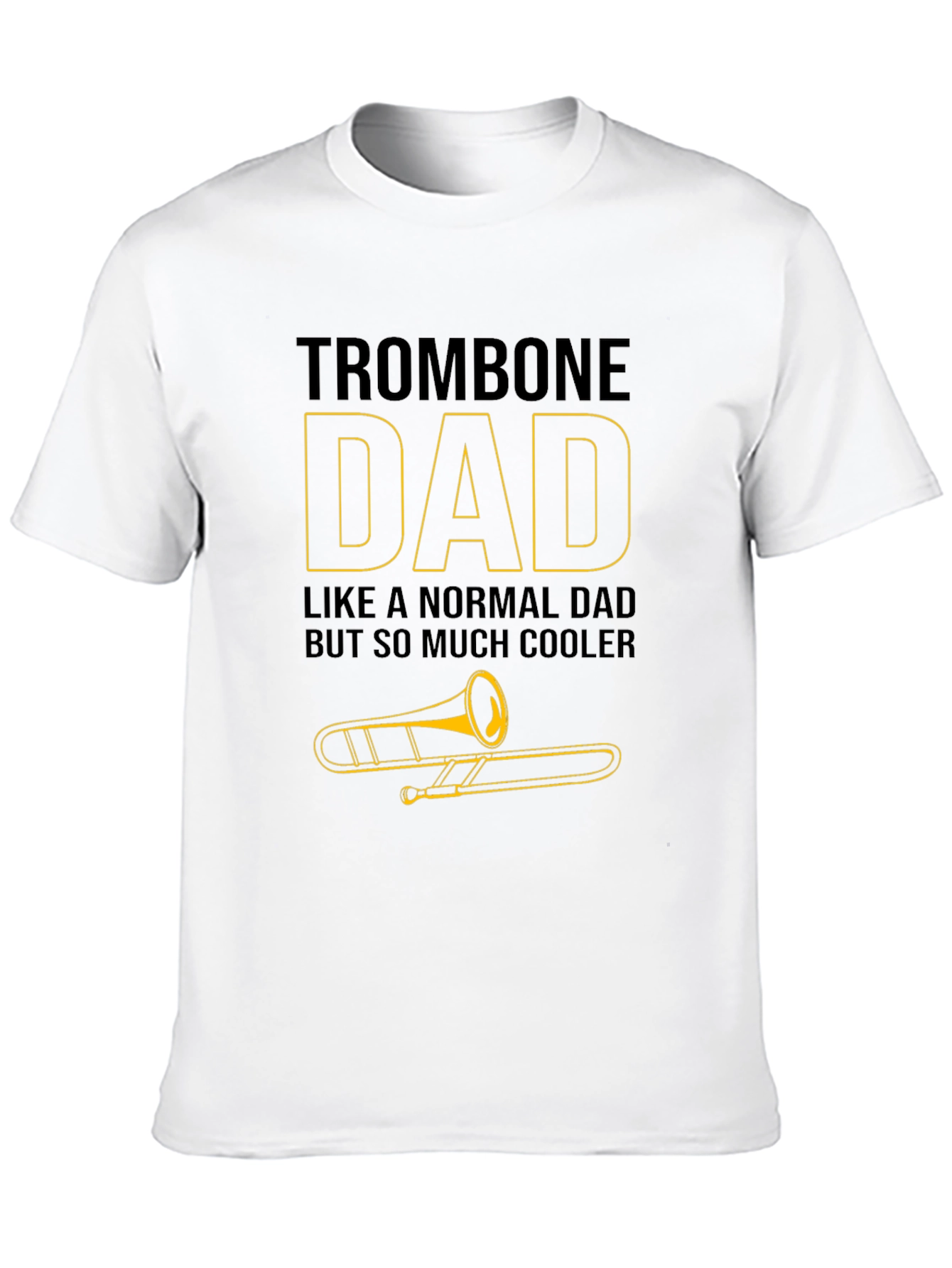 Black Trombone Dad Graphic T-Shirt - Musician Father Tee view 10