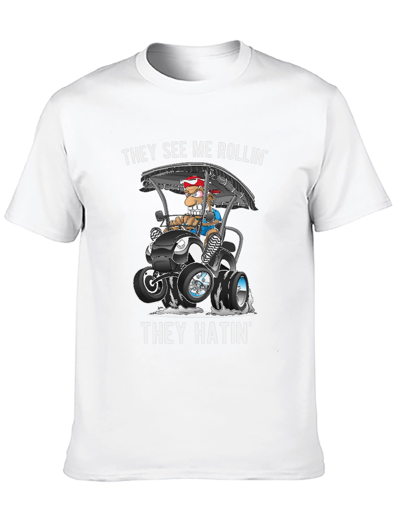 Black They See Me Rollin' T-Shirt view 10