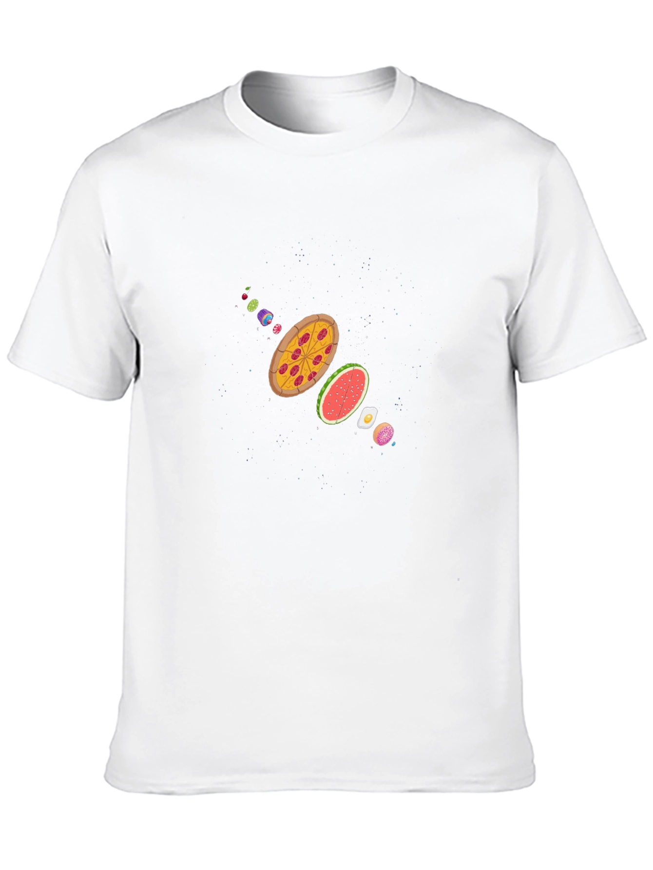 Black Pizza Galaxy Black T-Shirt view 10