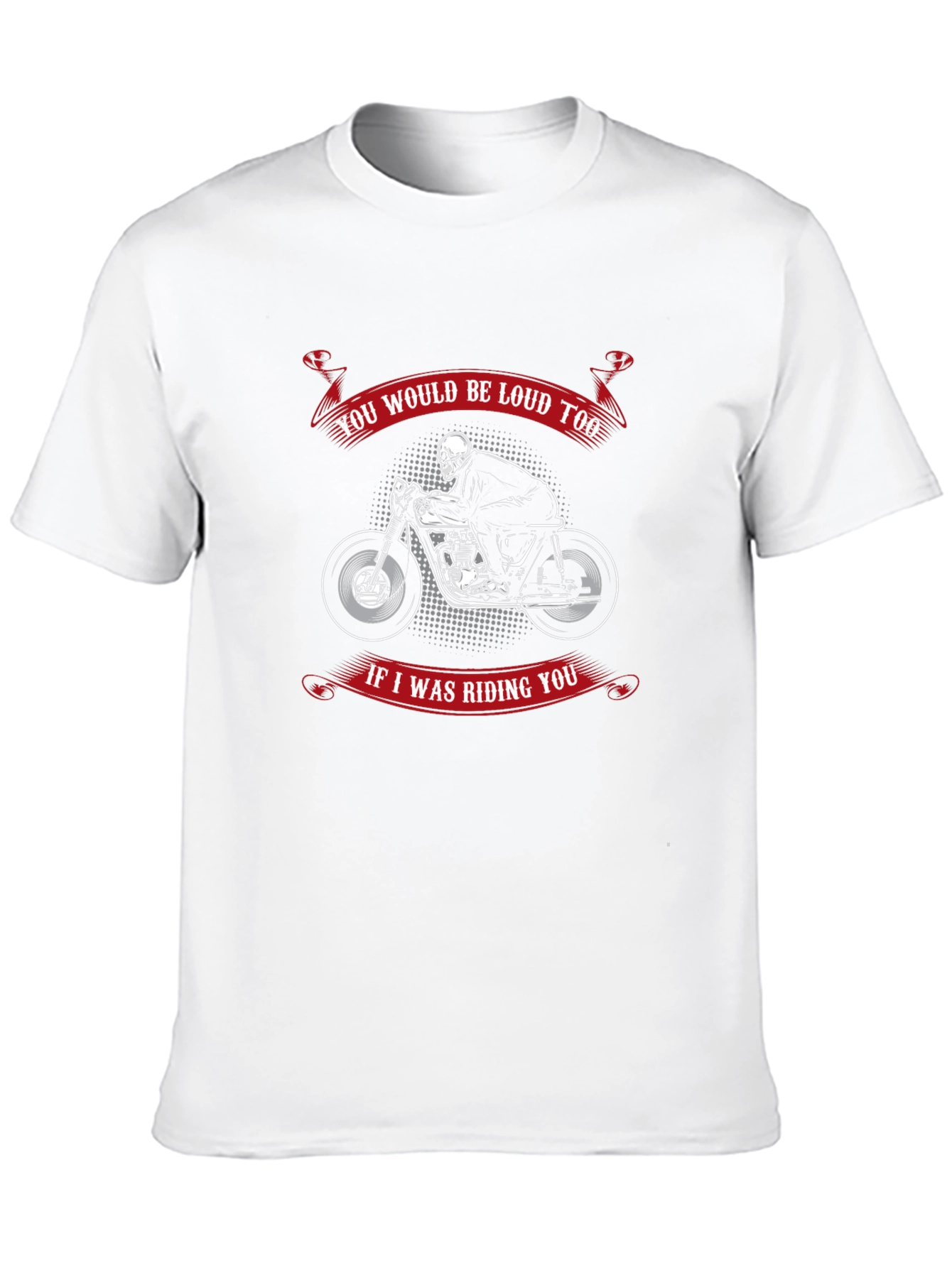 Black Skull Rider T-Shirt: Loud Motorcycle Graphic Tee view 10