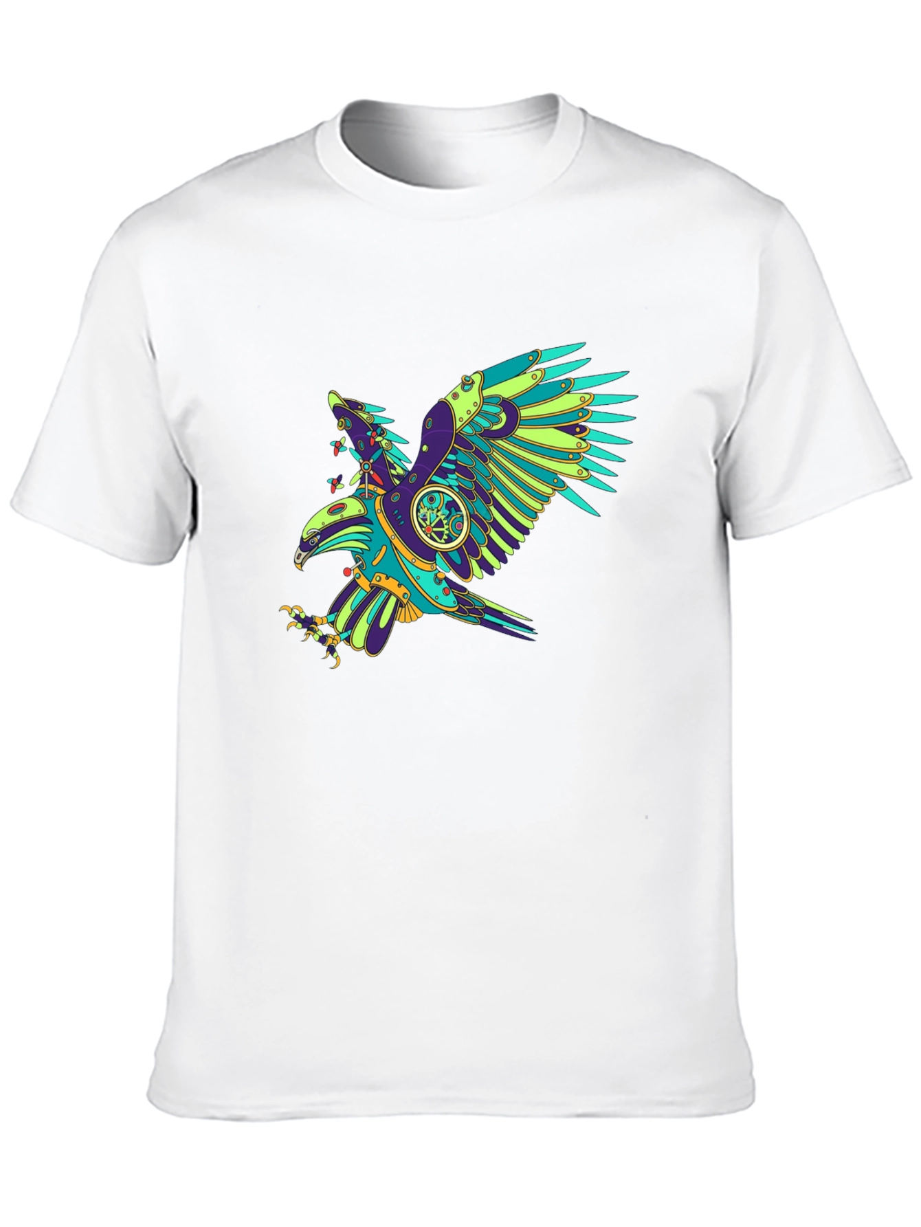 Black Steampunk Eagle Graphic Tee - Cool Design view 10