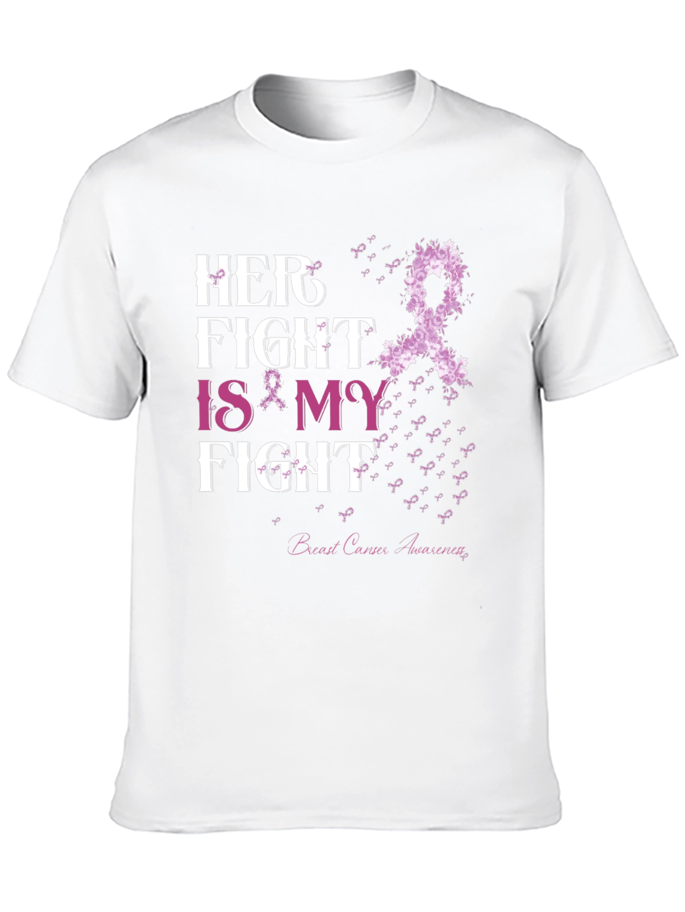 Black Her Fight is My Fight T-Shirt Breast Cancer Awareness view 10