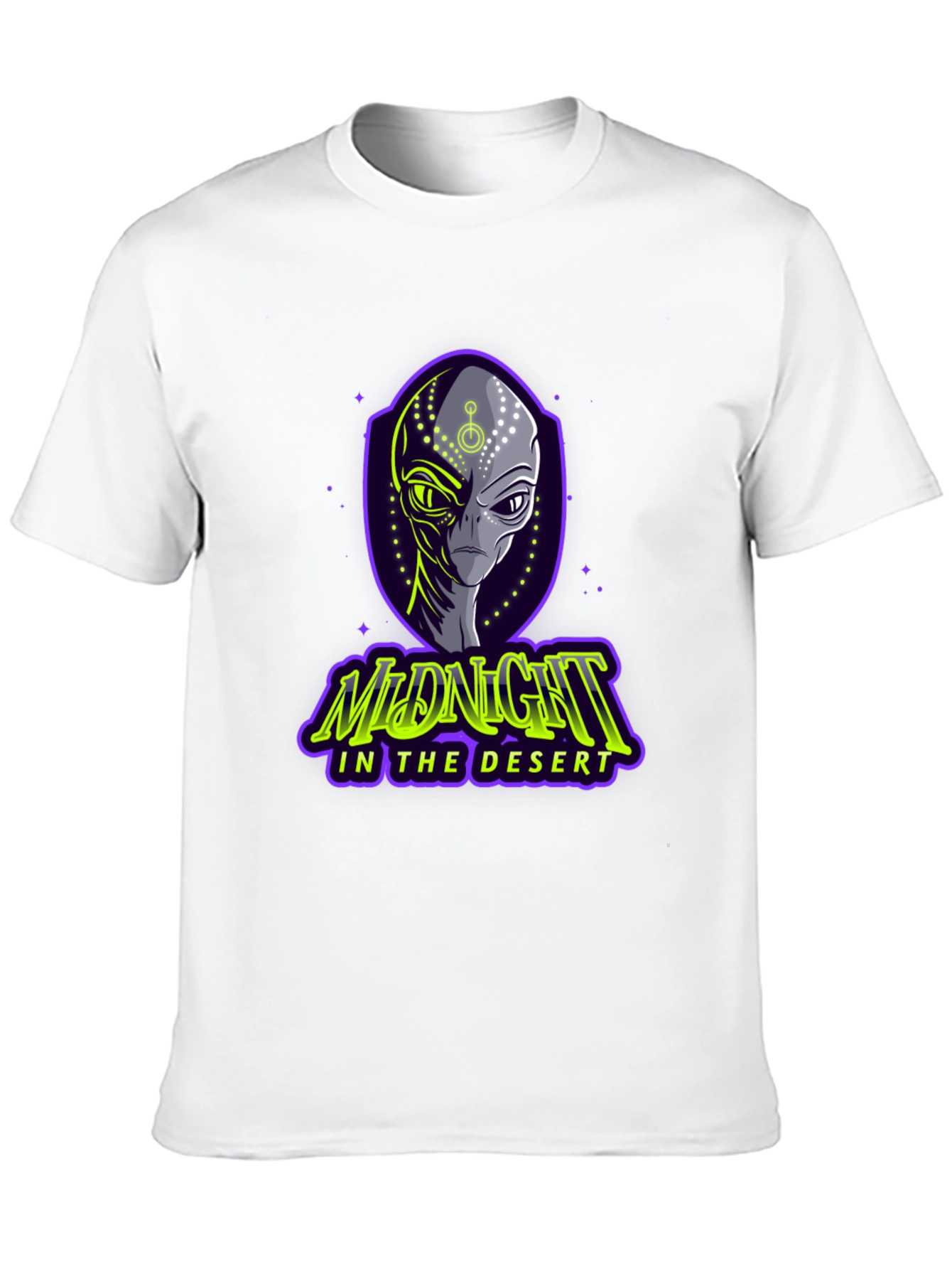 Black Midnight in the Desert Alien Graphic Tee view 10