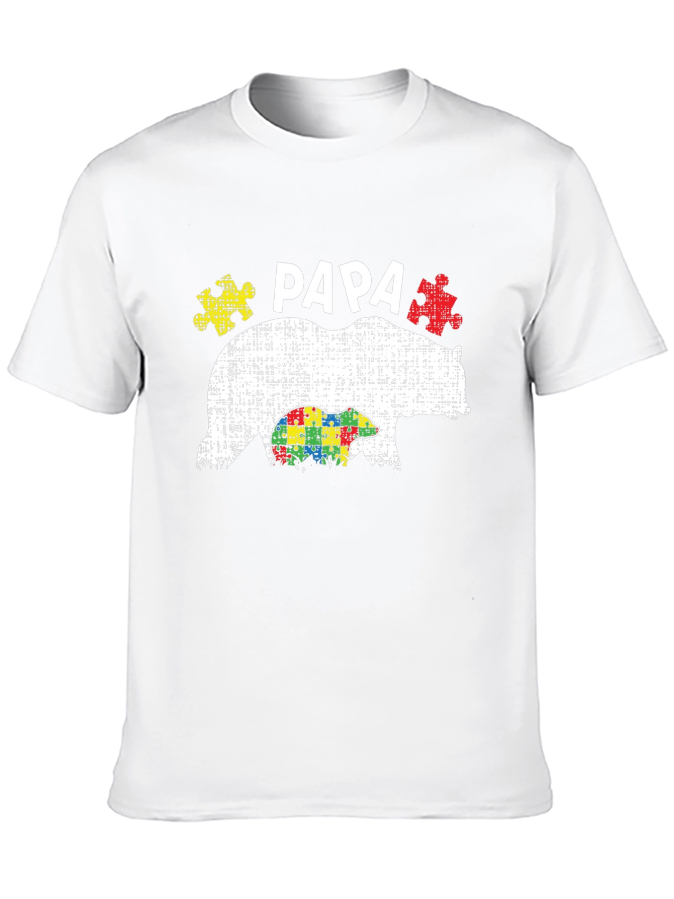 Black Papa Bear Autism Awareness T-Shirt view 10