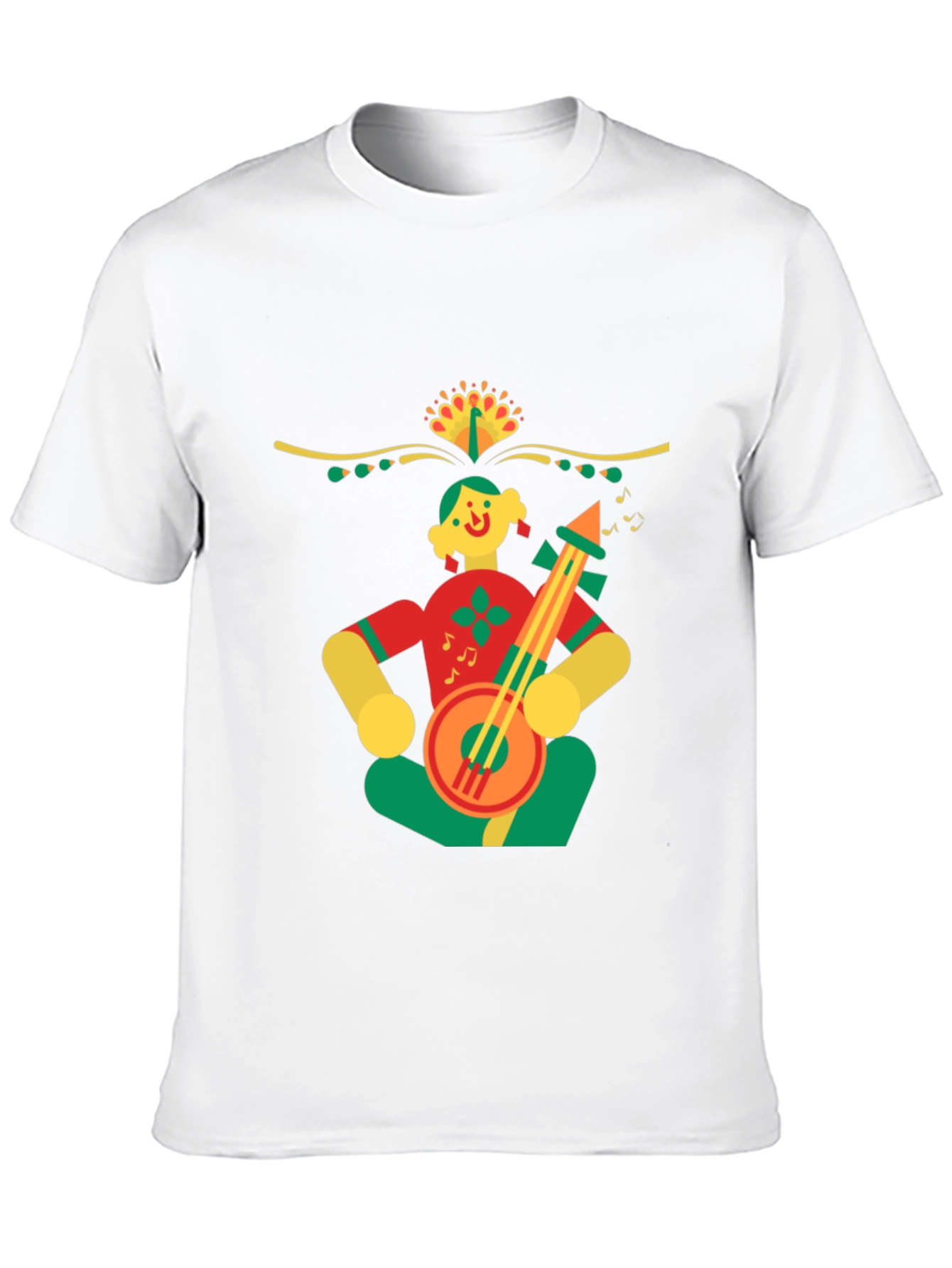 Black Musical Motif Black Cotton T-Shirt view 10