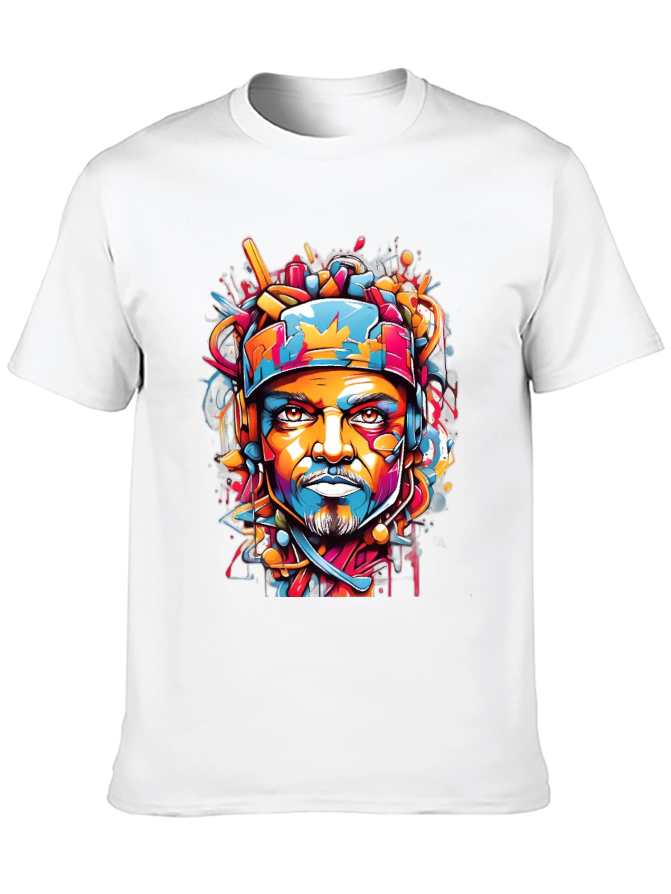 Black Colorful Graphic Tee: Hockey Player Art view 10