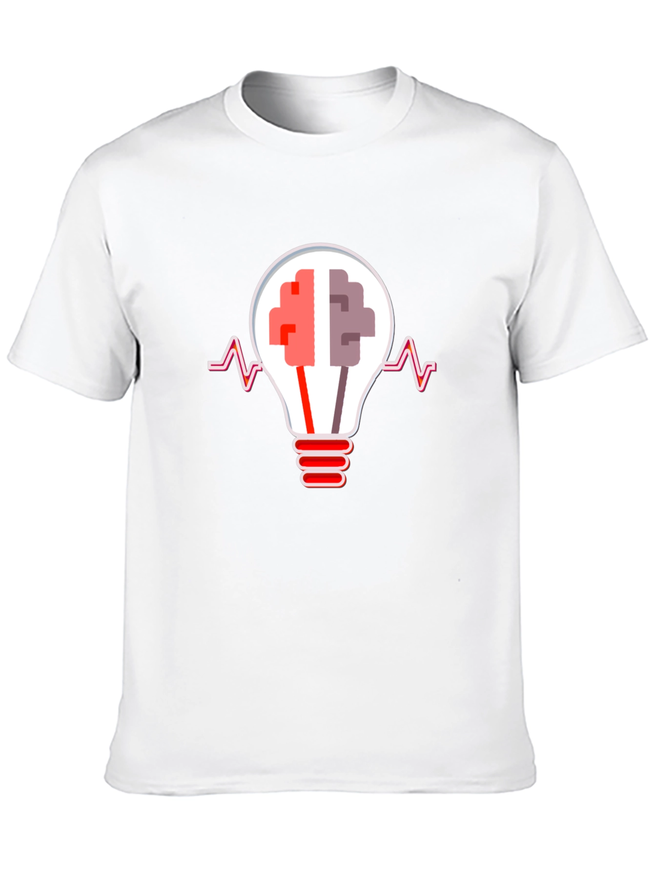 Black Brainstorm Tee: Lightbulb Brain Graphic T-Shirt view 10