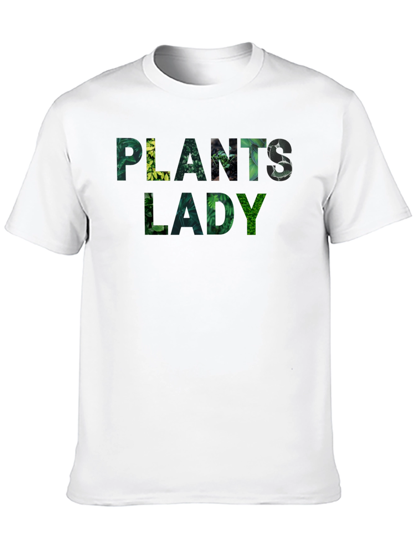Black Plants Lady T-Shirt - Botanical Green Text view 10