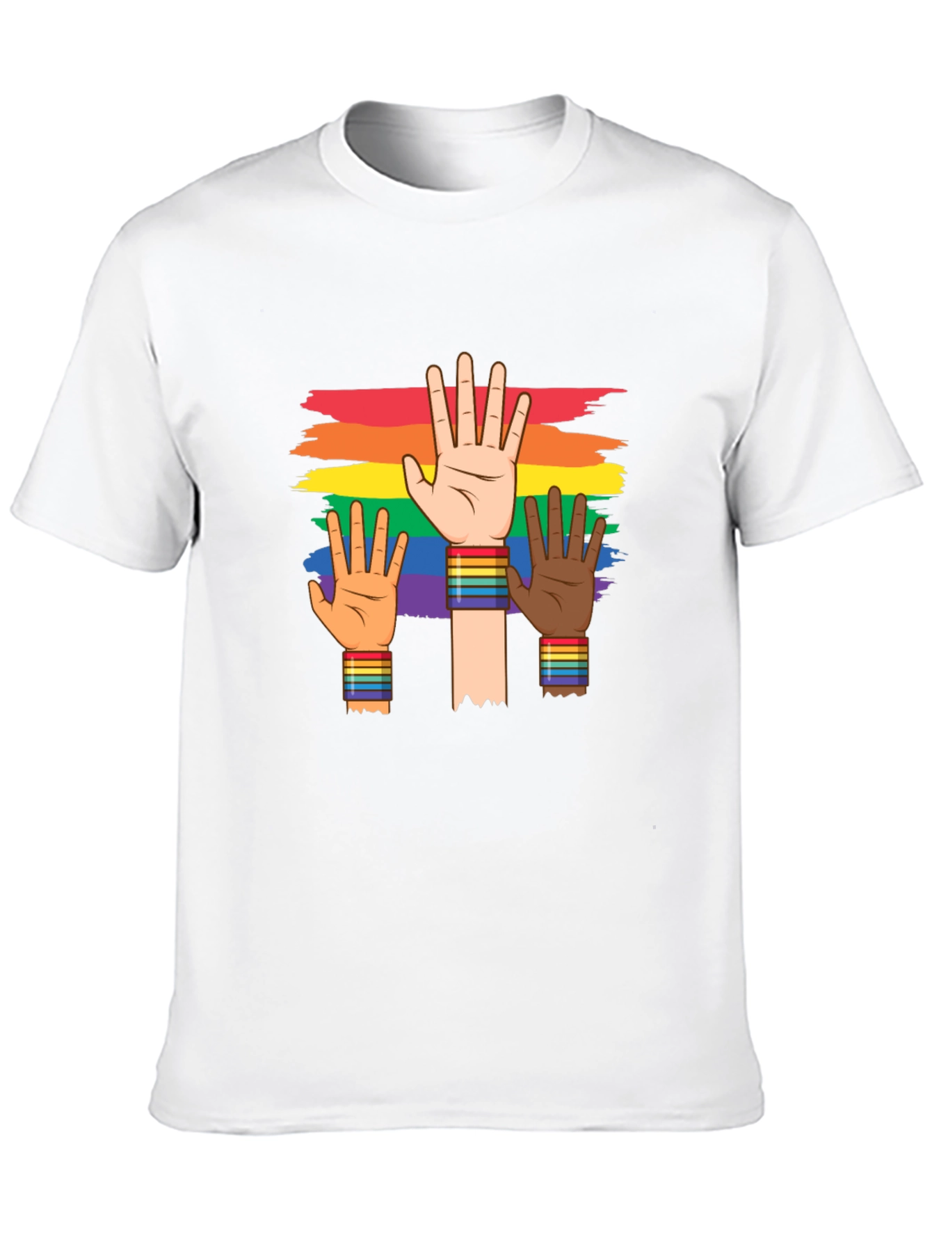 Black Pride Diversity T-Shirt: Rainbow Hands view 10