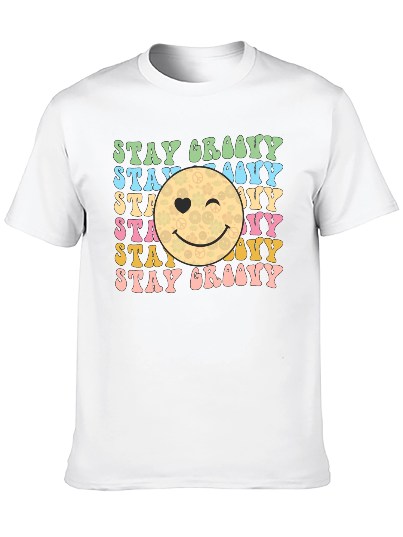 Black Stay Groovy Retro Graphic T-Shirt view 10