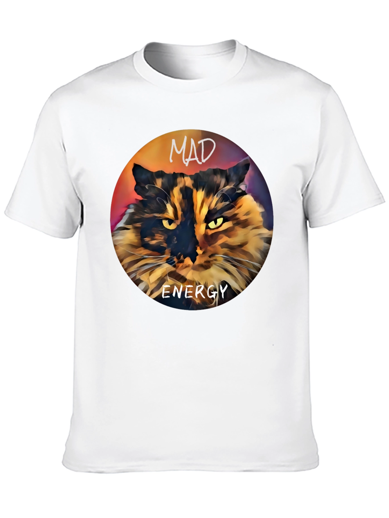 Black Mad Energy Cat Graphic T-Shirt view 10