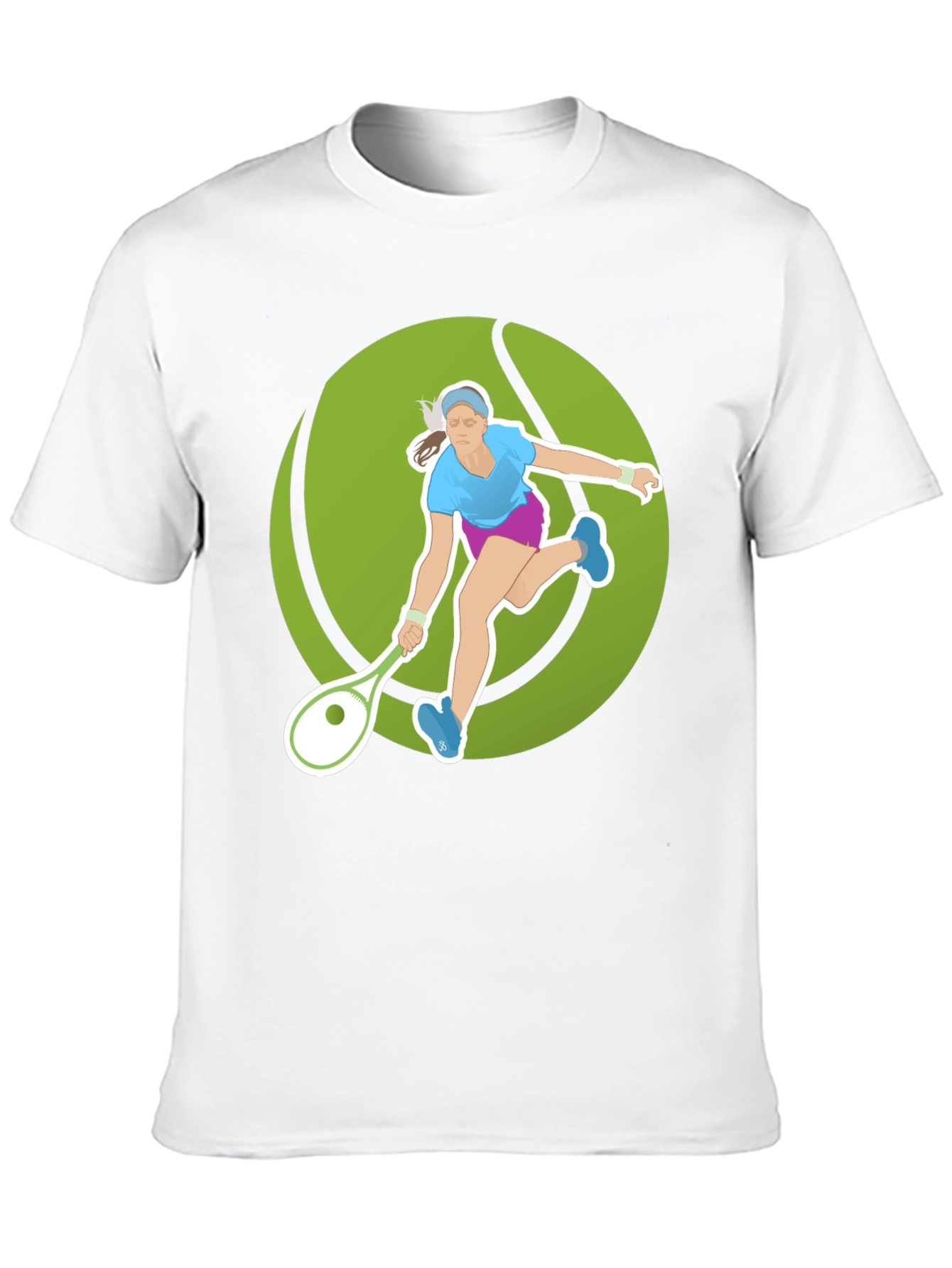 Black Tennis Player Graphic Tee - Black Cotton Blend view 10