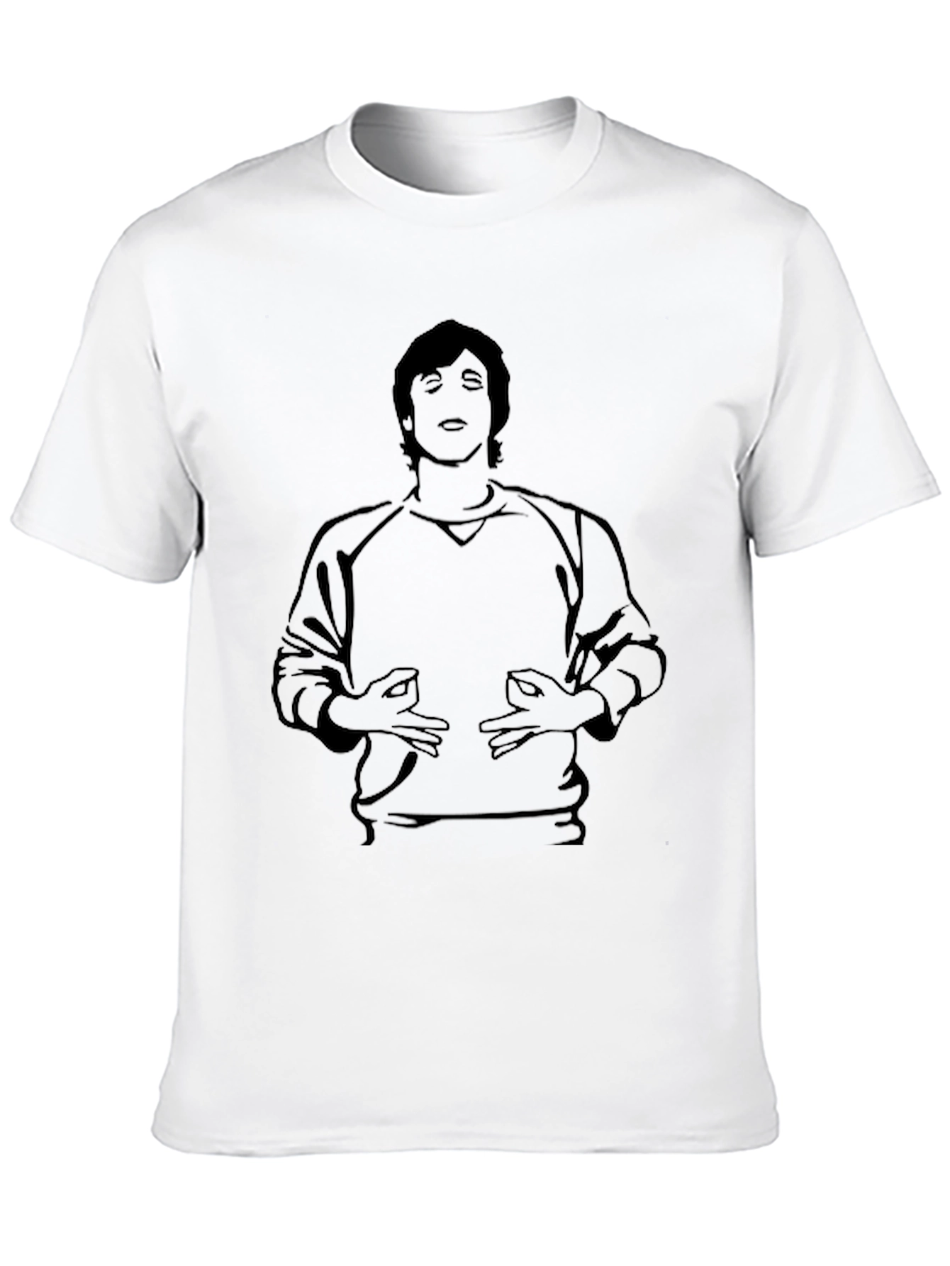 Black Black T-Shirt with Meditating Man Graphic Tee view 10