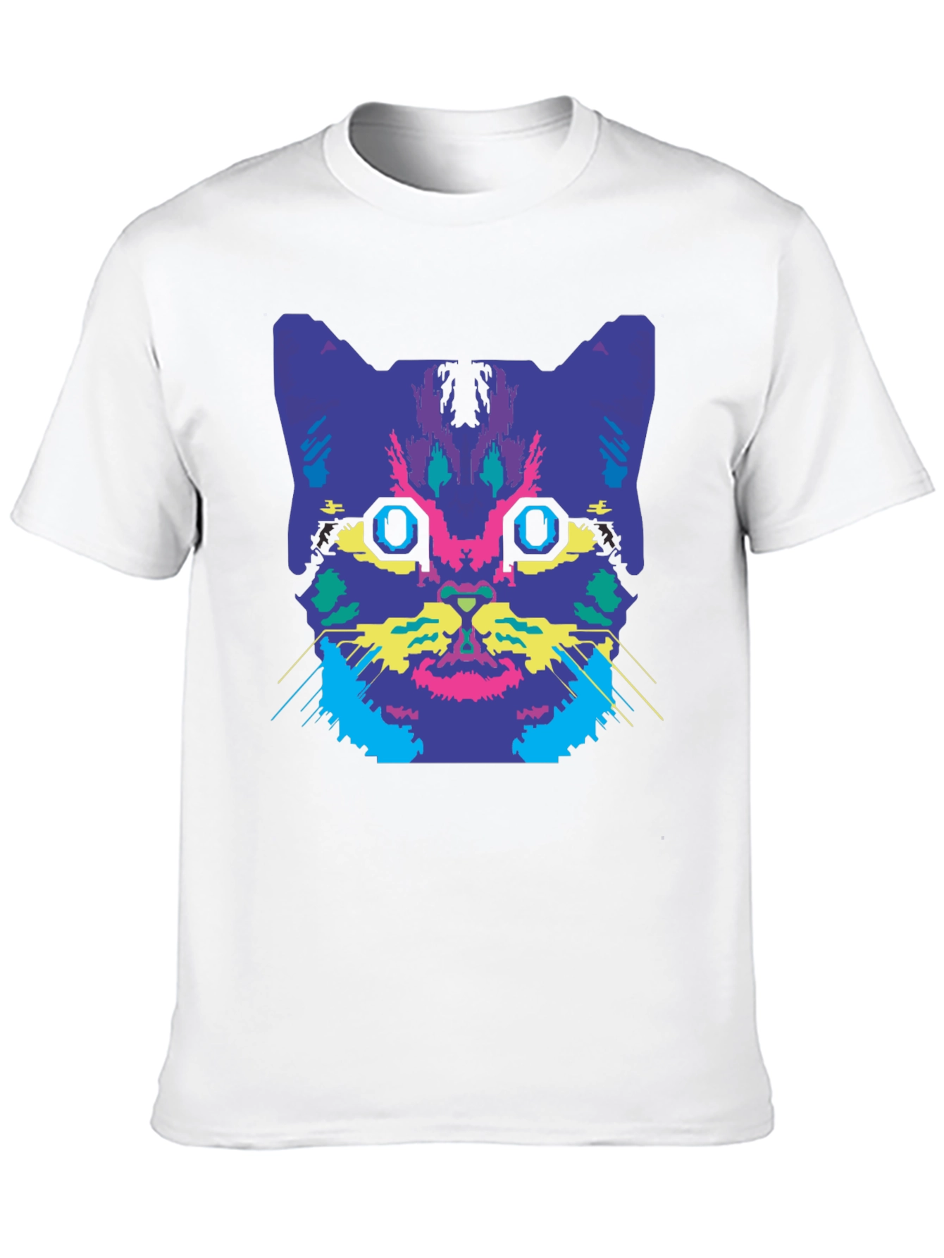 Black Vaporwave Cat Graphic Tee view 10