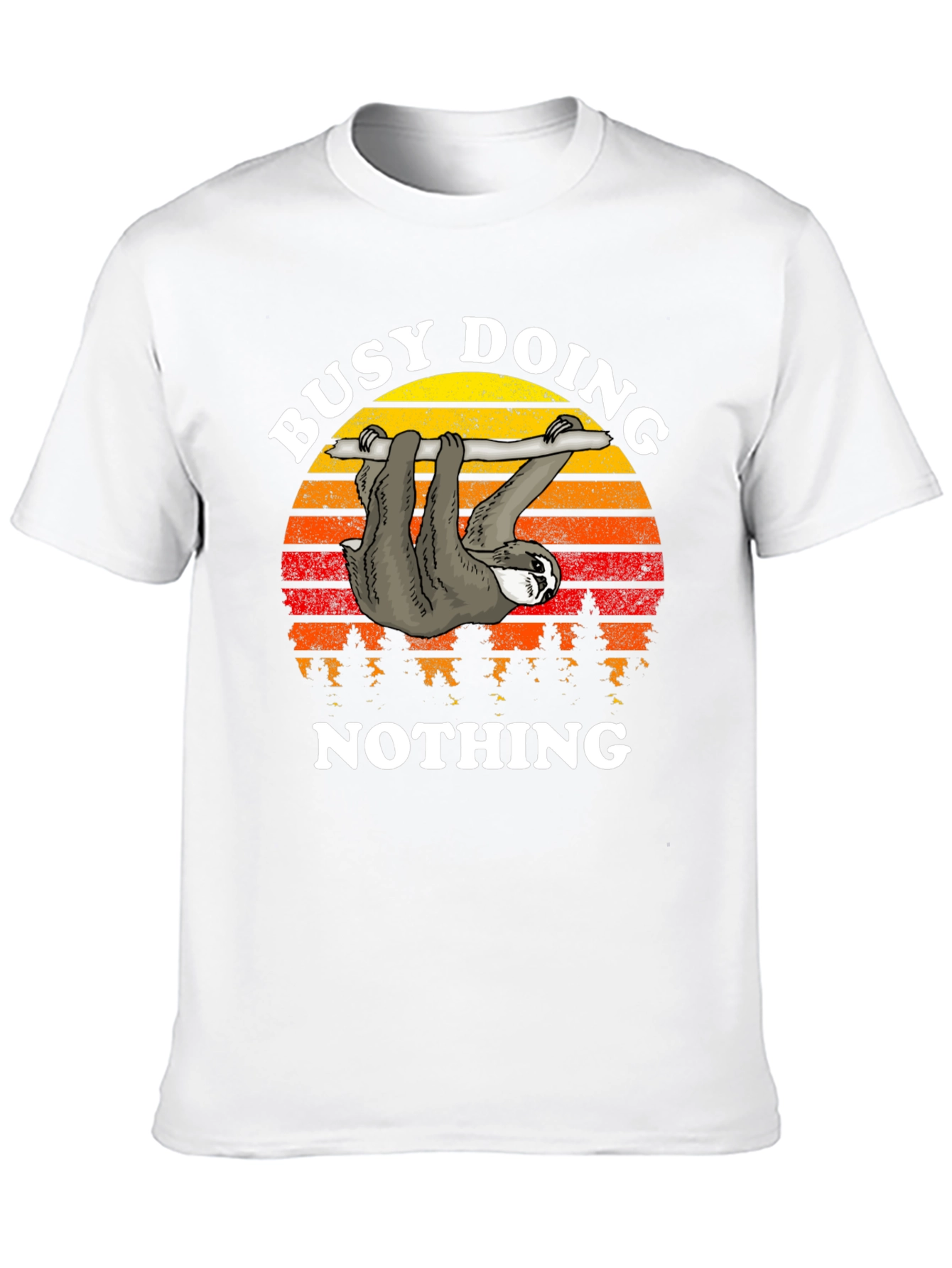 Black Busy Doing Nothing Sloth Graphic T-Shirt view 10