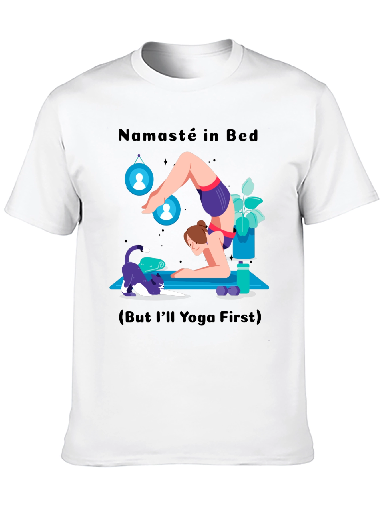 Black Namaste in Bed Yoga Graphic Tee view 10