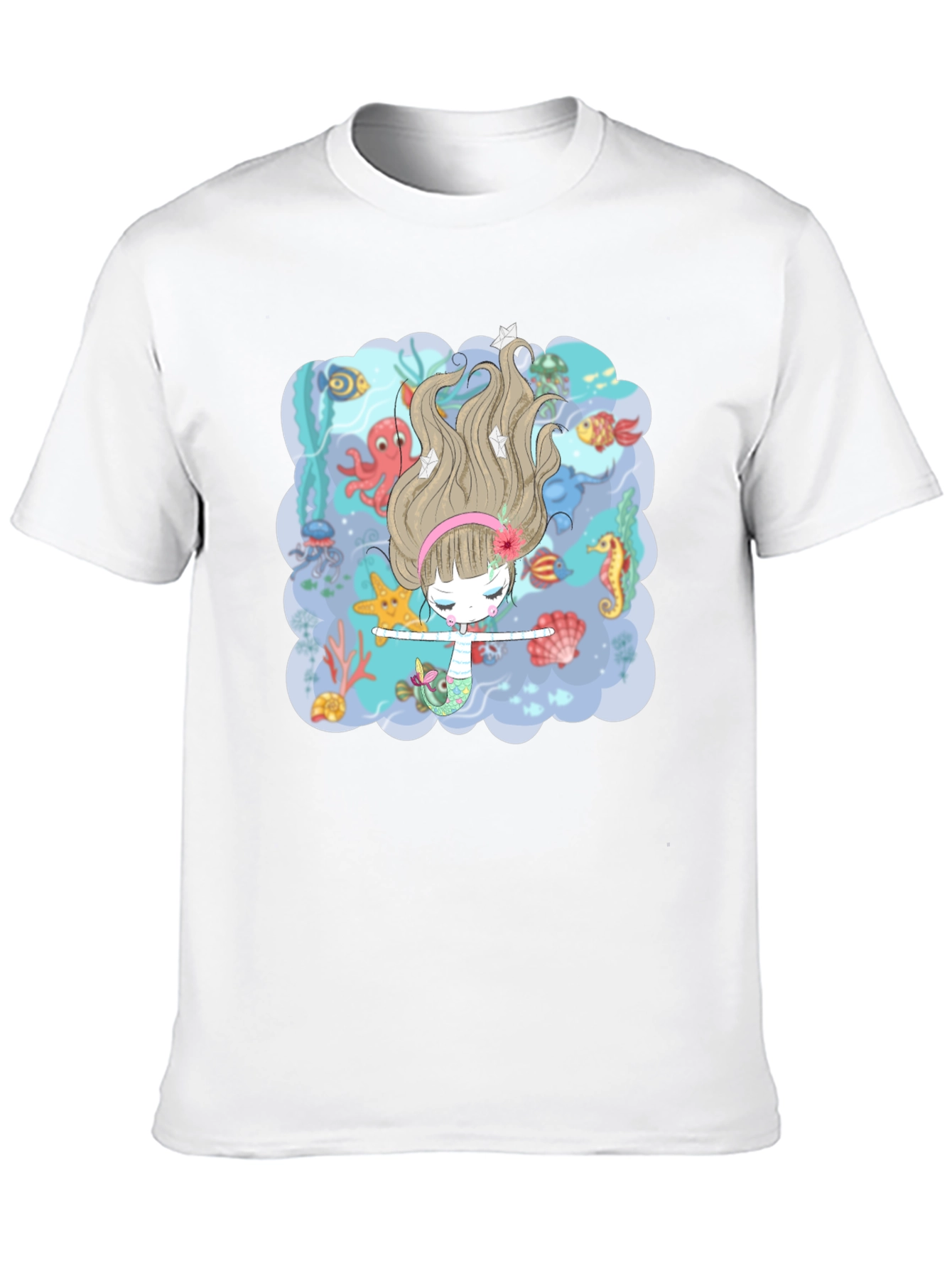 Black Mermaid T-Shirt - Undersea Adventure Design view 10