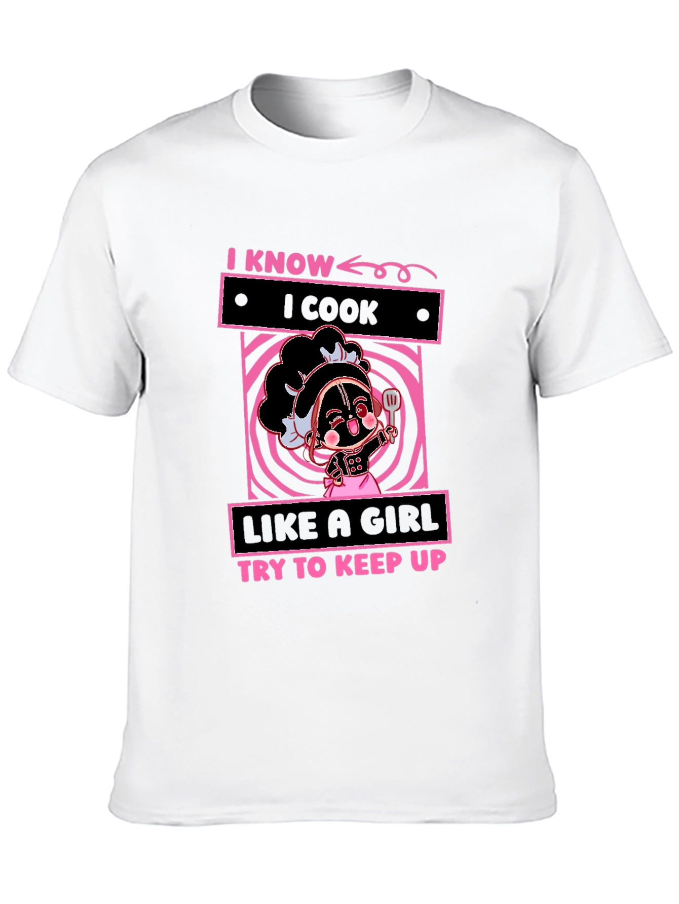 Black I Know I Cook Like A Girl T-Shirt view 10