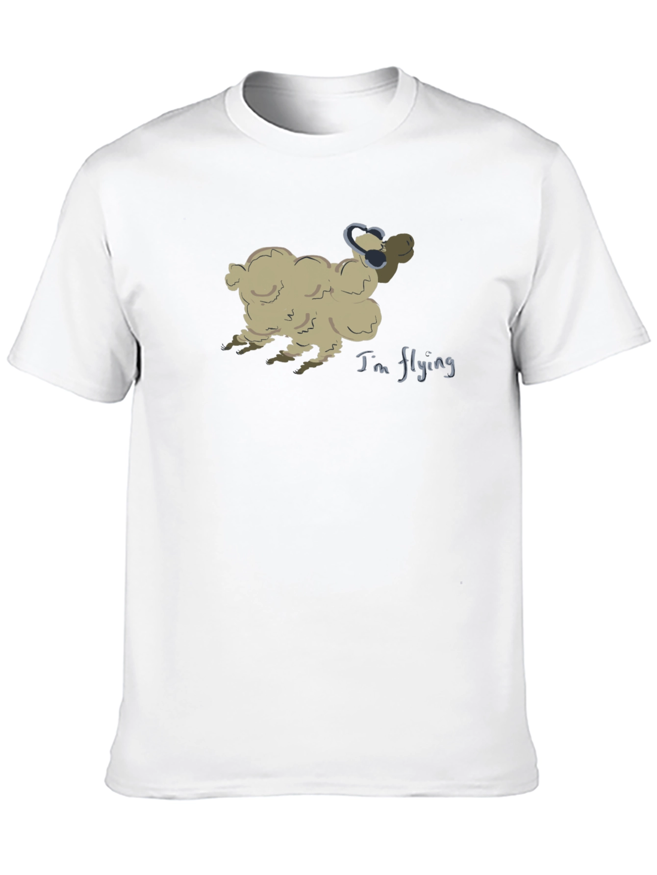 Black Flying Sheep T-Shirt - Soft Cotton Tee view 10
