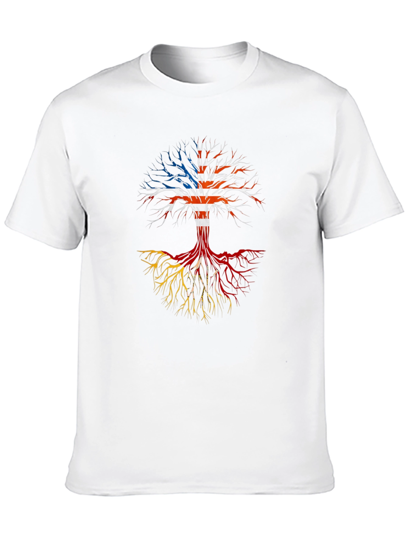Black Roots Tee: USA Flag Tree Design view 10