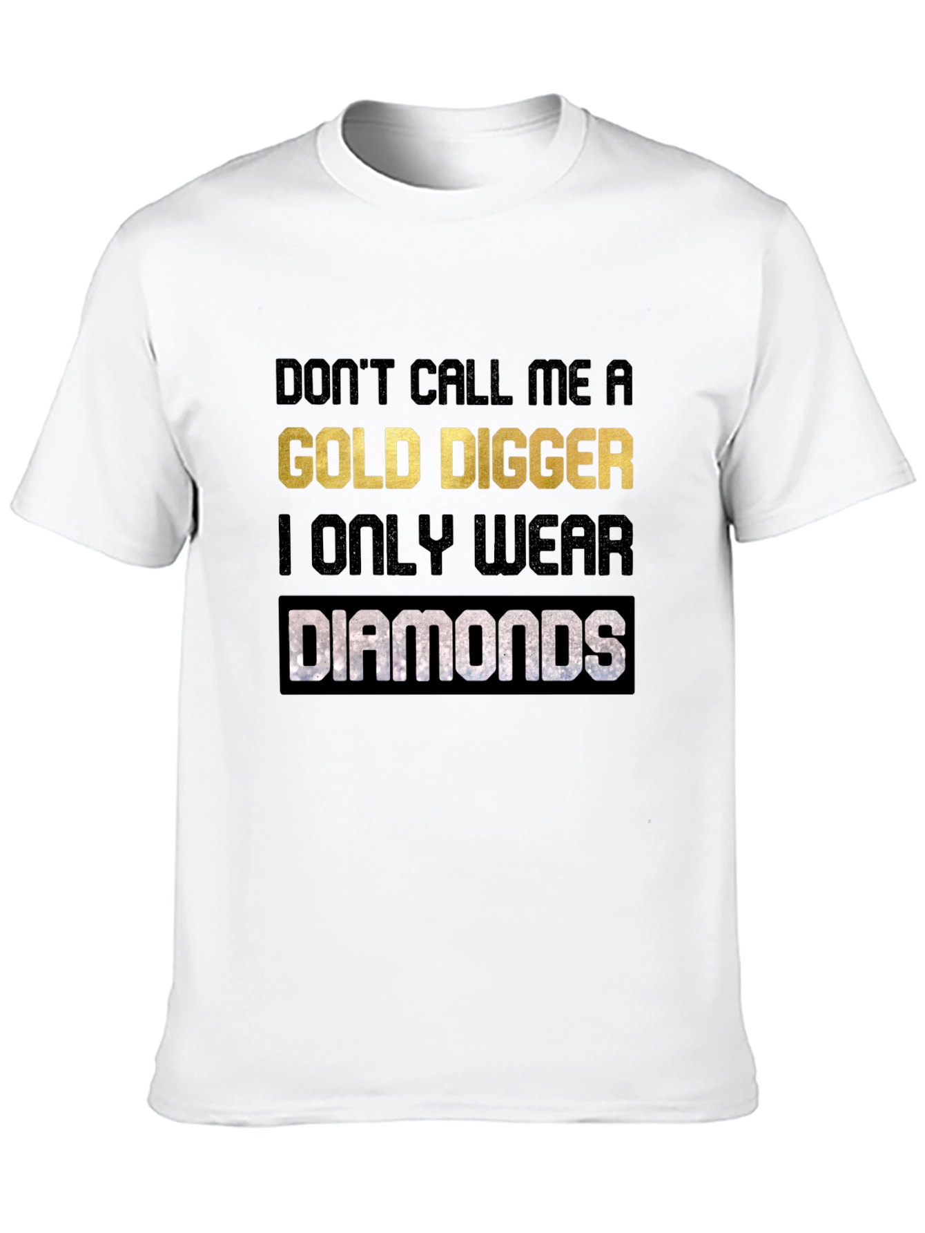 Black Gold Digger Diamonds Graphic Tee - Black Cotton view 10
