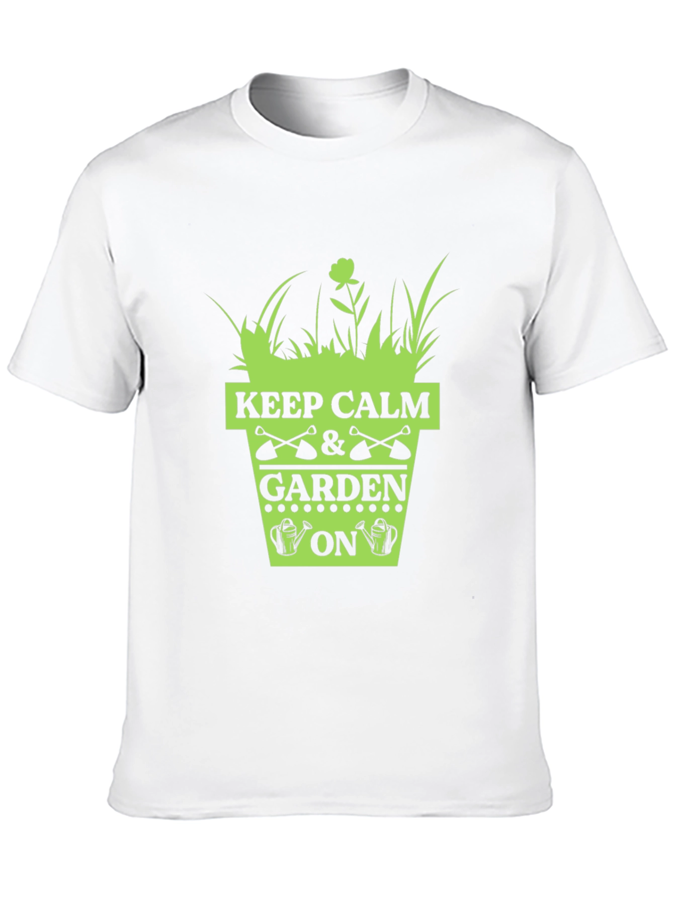 Black Keep Calm & Garden On T-Shirt - Gardening Humor view 10