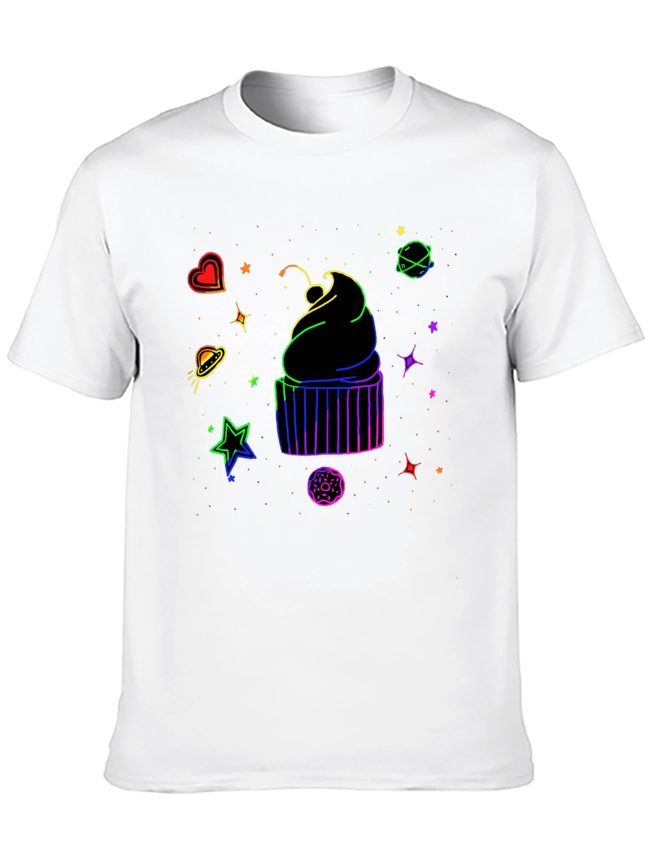 Black Cosmic Cupcake Graphic T-Shirt - Black view 10
