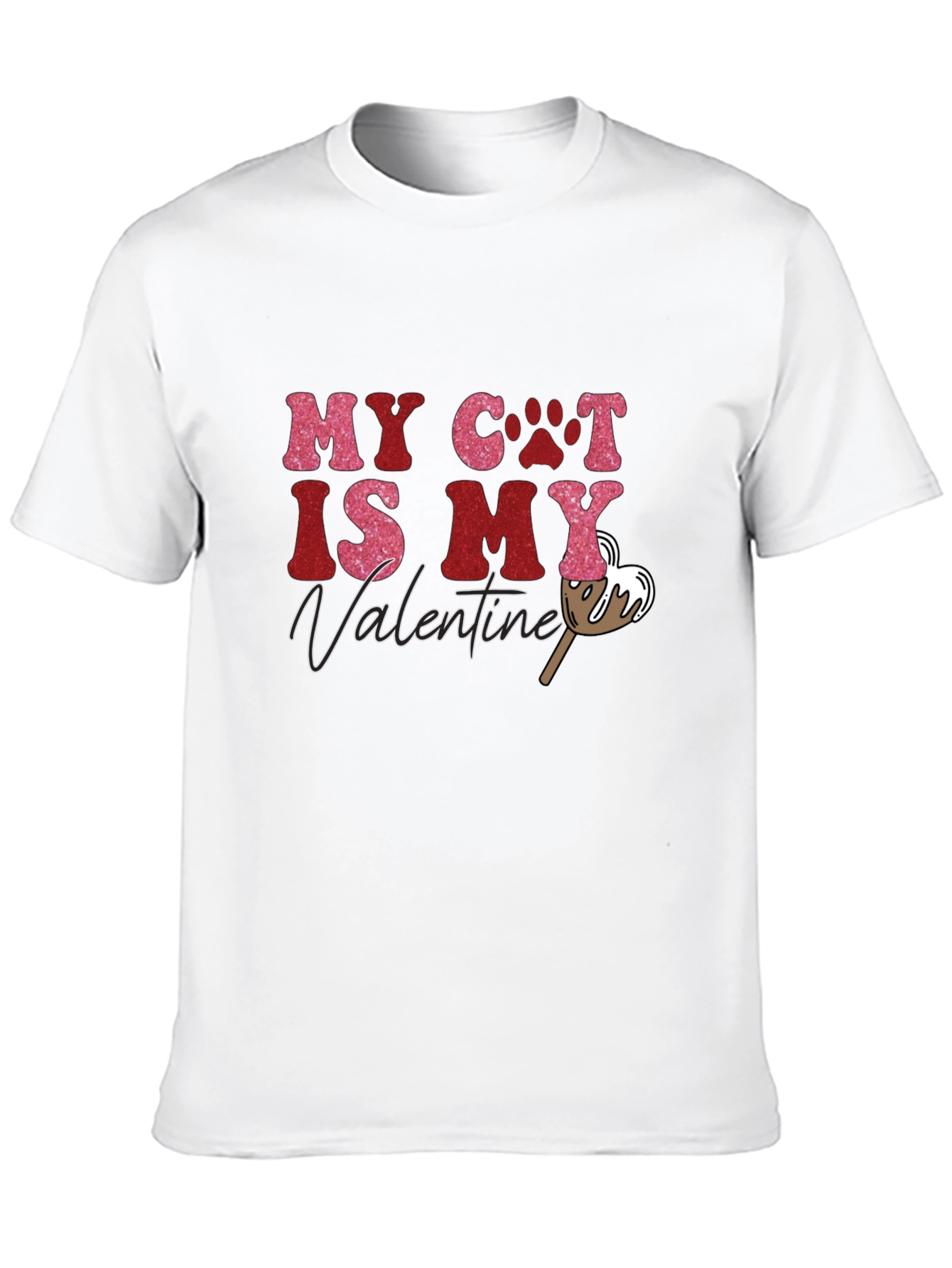 Black My Cat is My Valentine T-Shirt view 10
