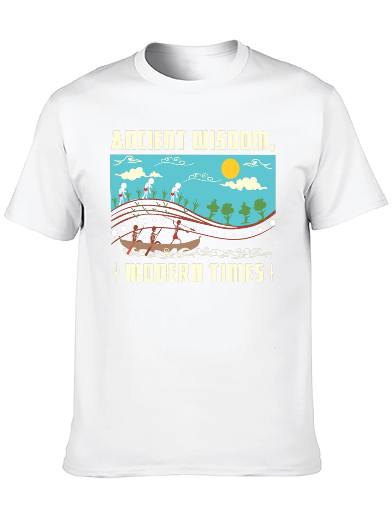 Black Ancient Wisdom Modern Times T-Shirt Black view 10