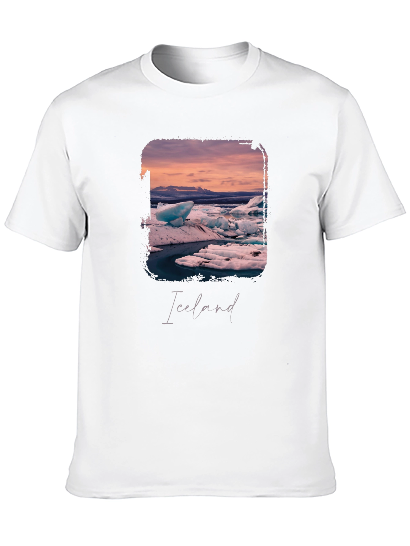 Black Iceland Glacier Graphic Black T-Shirt view 10