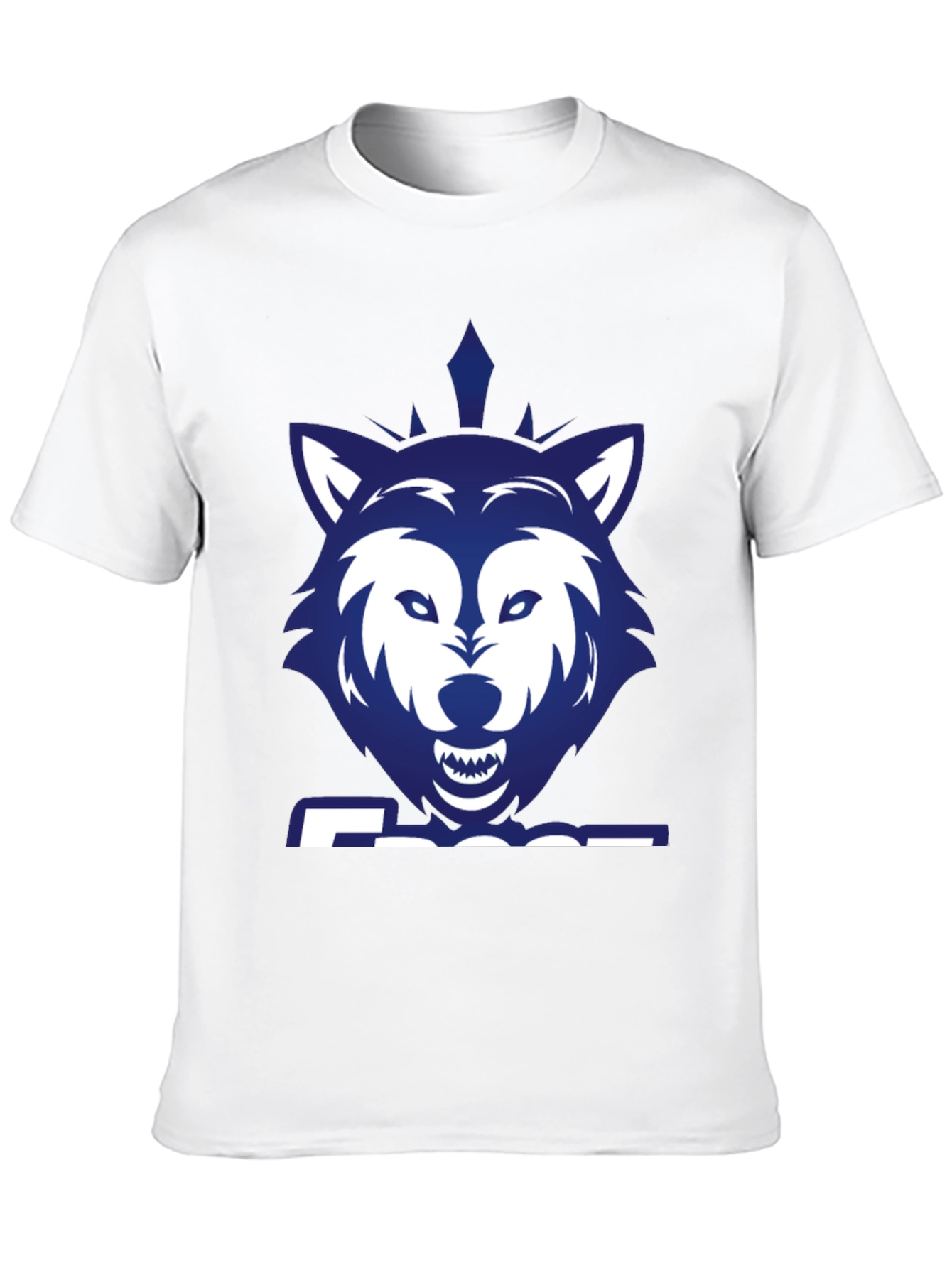 Black Blue Wolf Graphic Print Black T-Shirt view 10