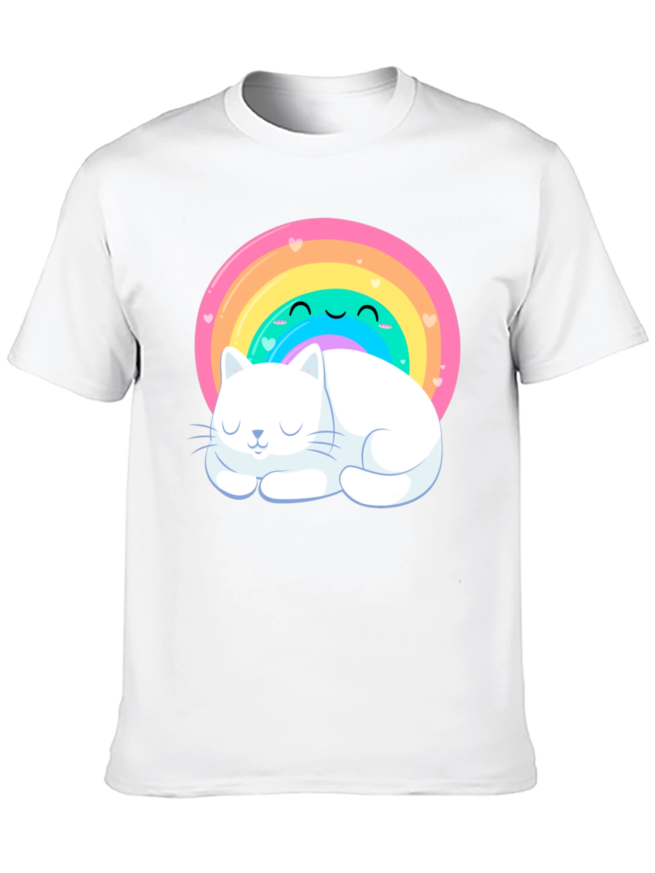 Black Cute Rainbow Cat T-Shirt view 10