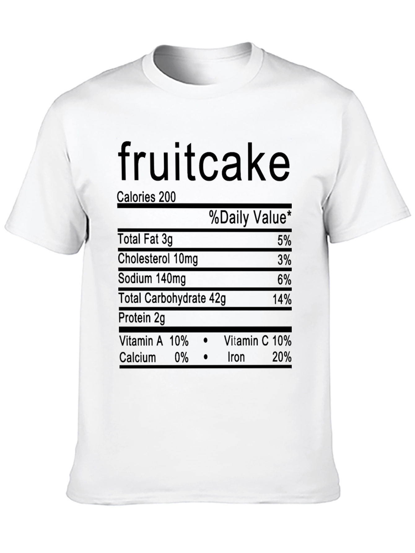 Black Fruitcake Nutrition Facts Black T-Shirt view 10