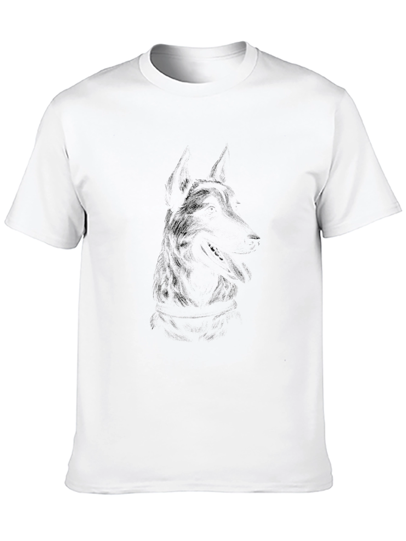 Black Men's Graphic Tee - Wolf Design view 10