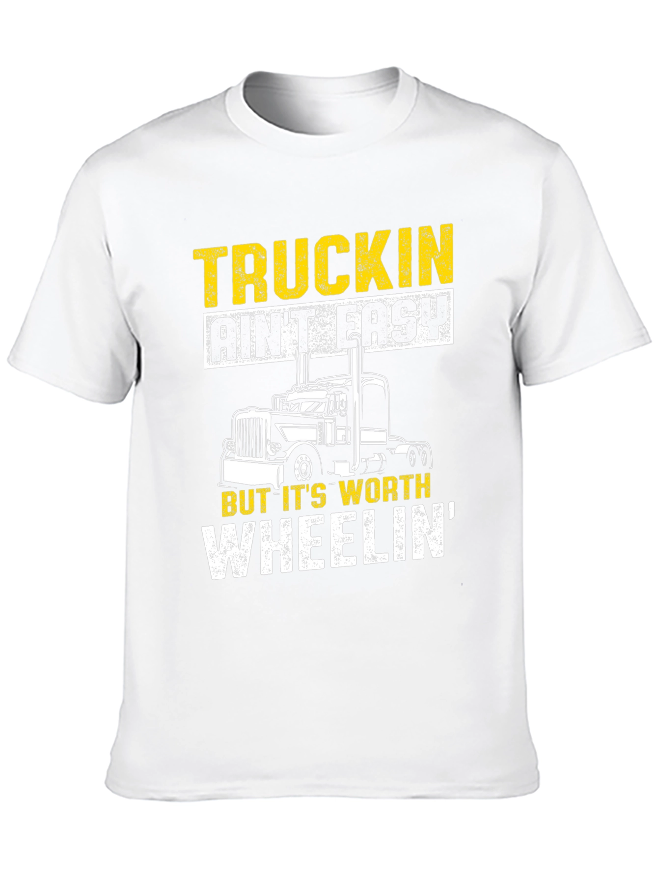 Black Truckin' Ain't Easy Black Graphic T-Shirt view 10