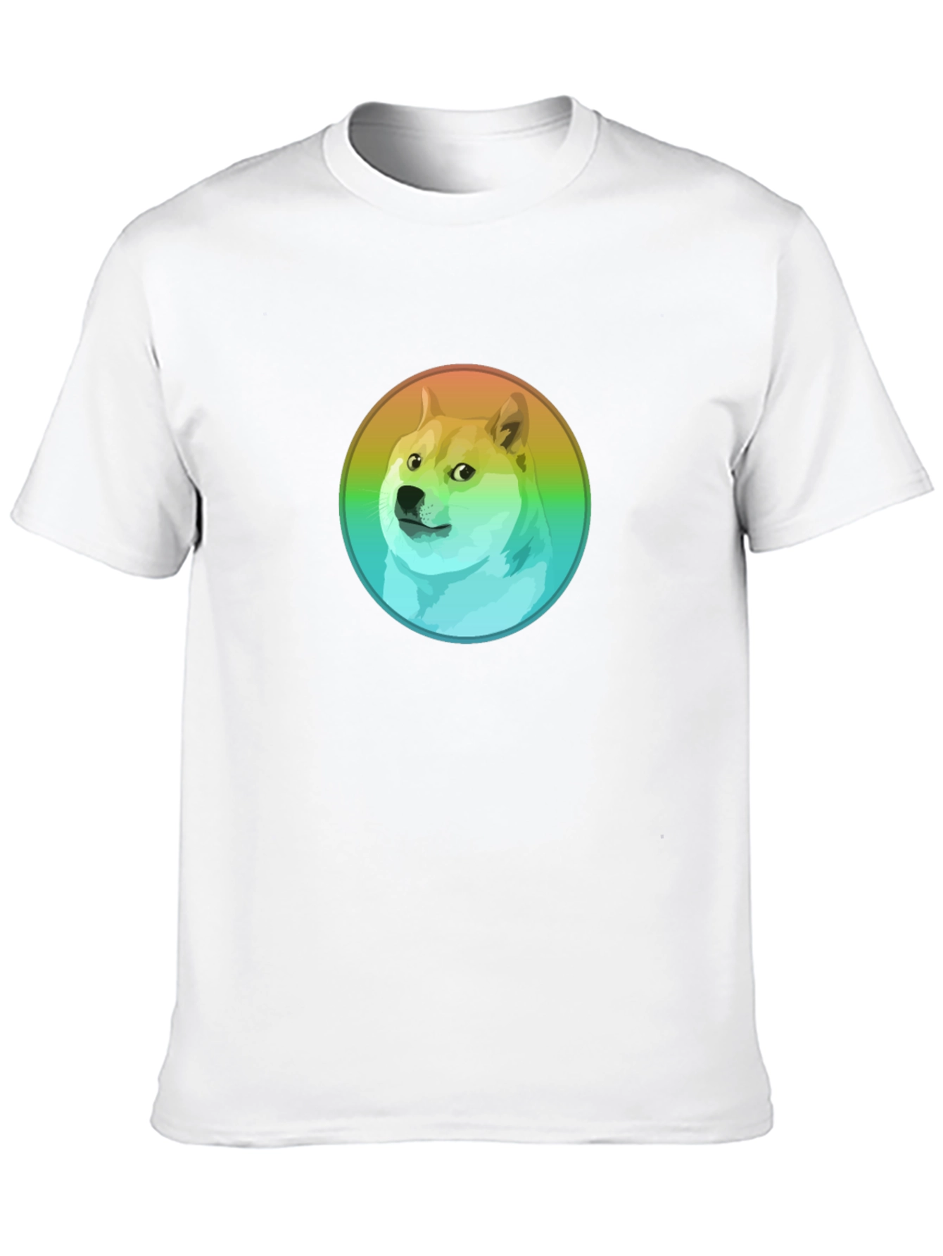 Black Doge Rainbow Circle Graphic Black T-Shirt view 10