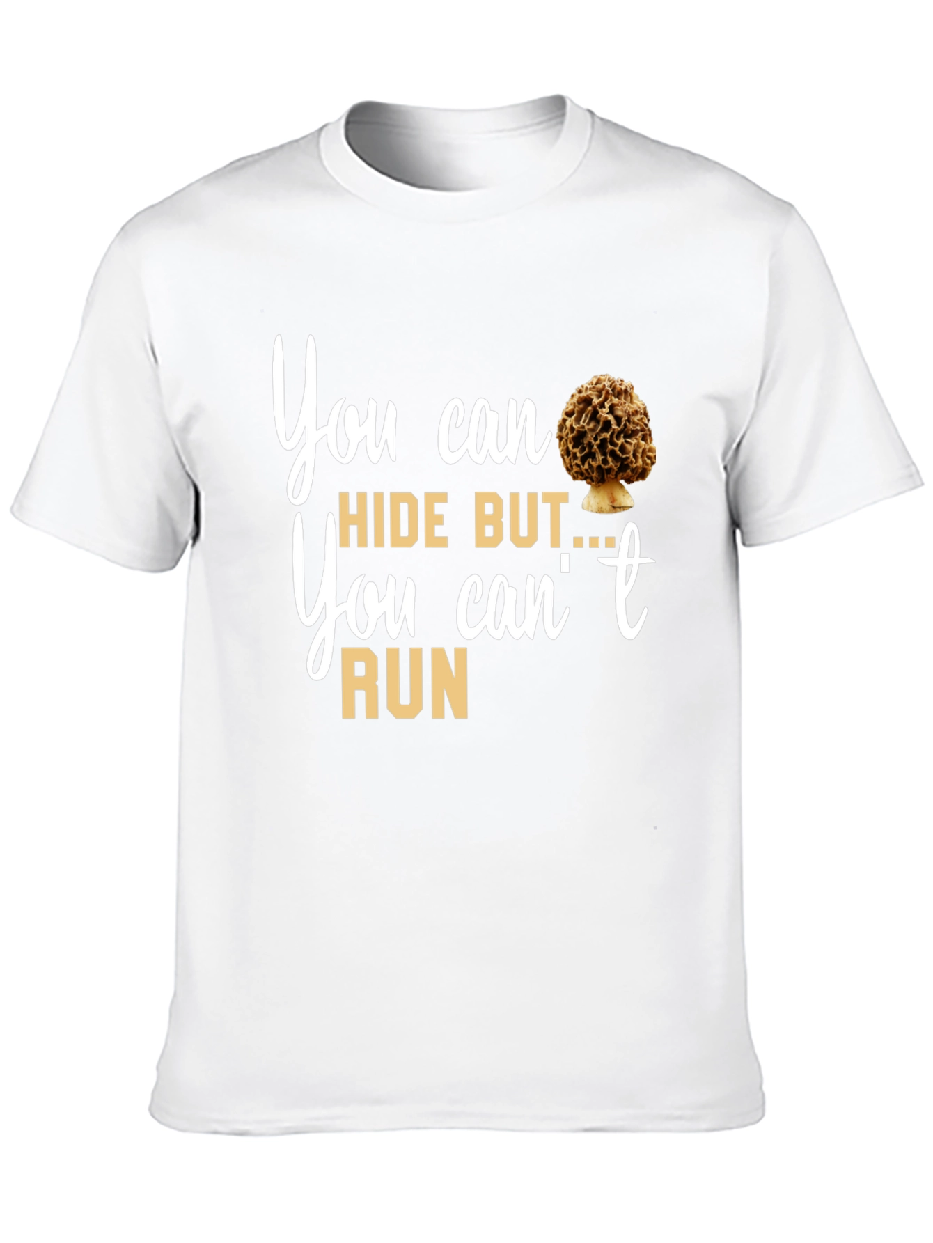 Black Mushroom Lover T-Shirt: You Can Hide But You Can't Run Tee view 10