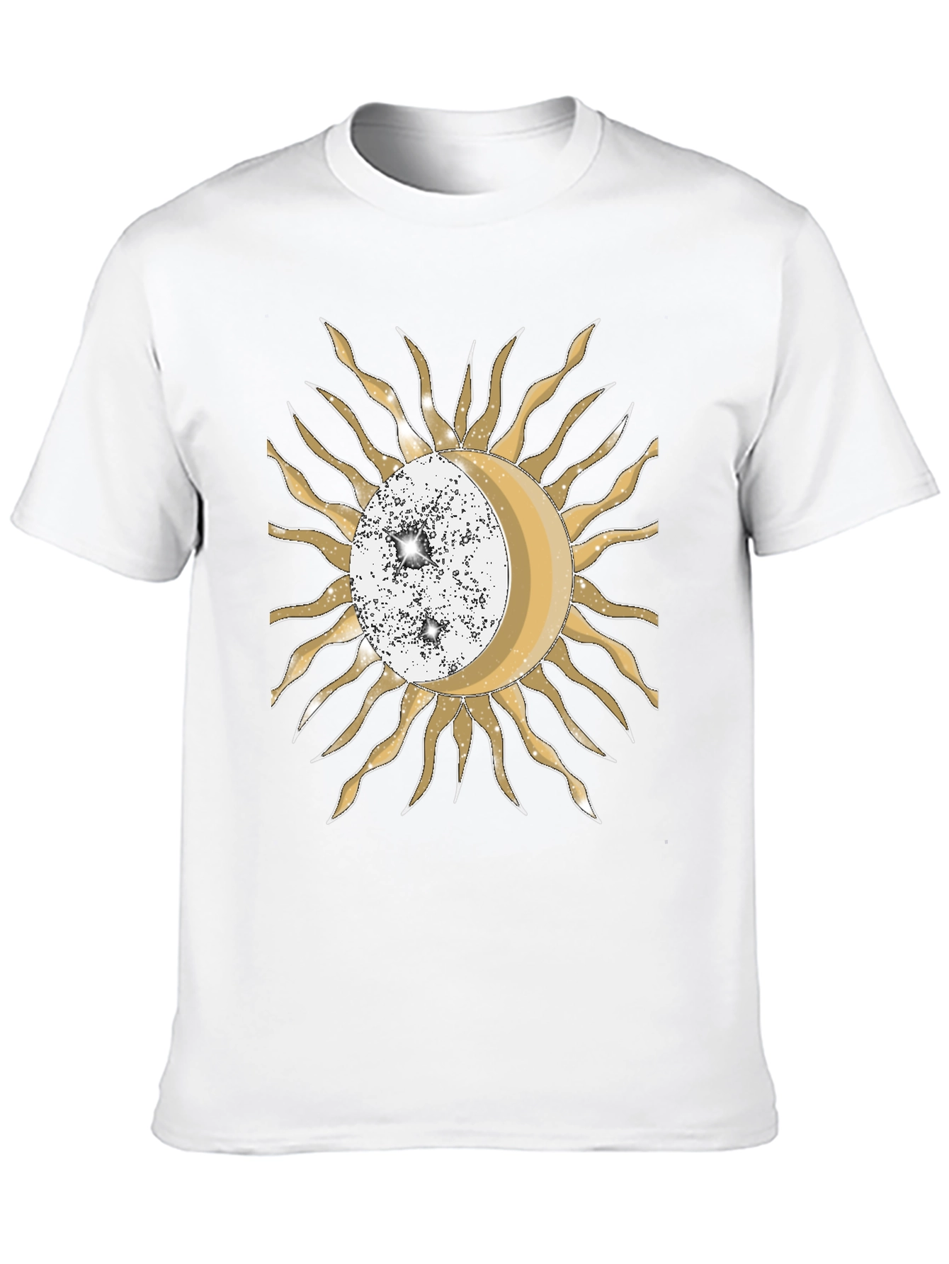 Black Celestial Sun & Moon Graphic T-Shirt view 10
