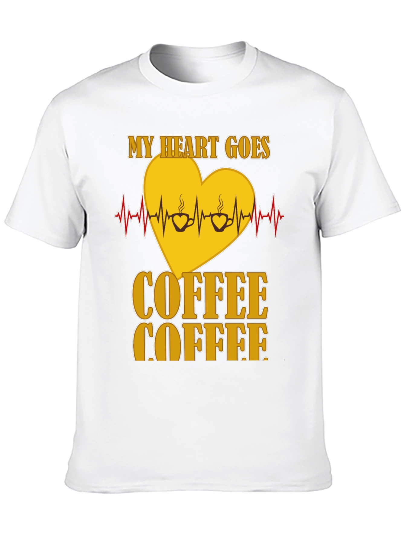 Black Coffee Lover's Heartbeat T-Shirt view 10